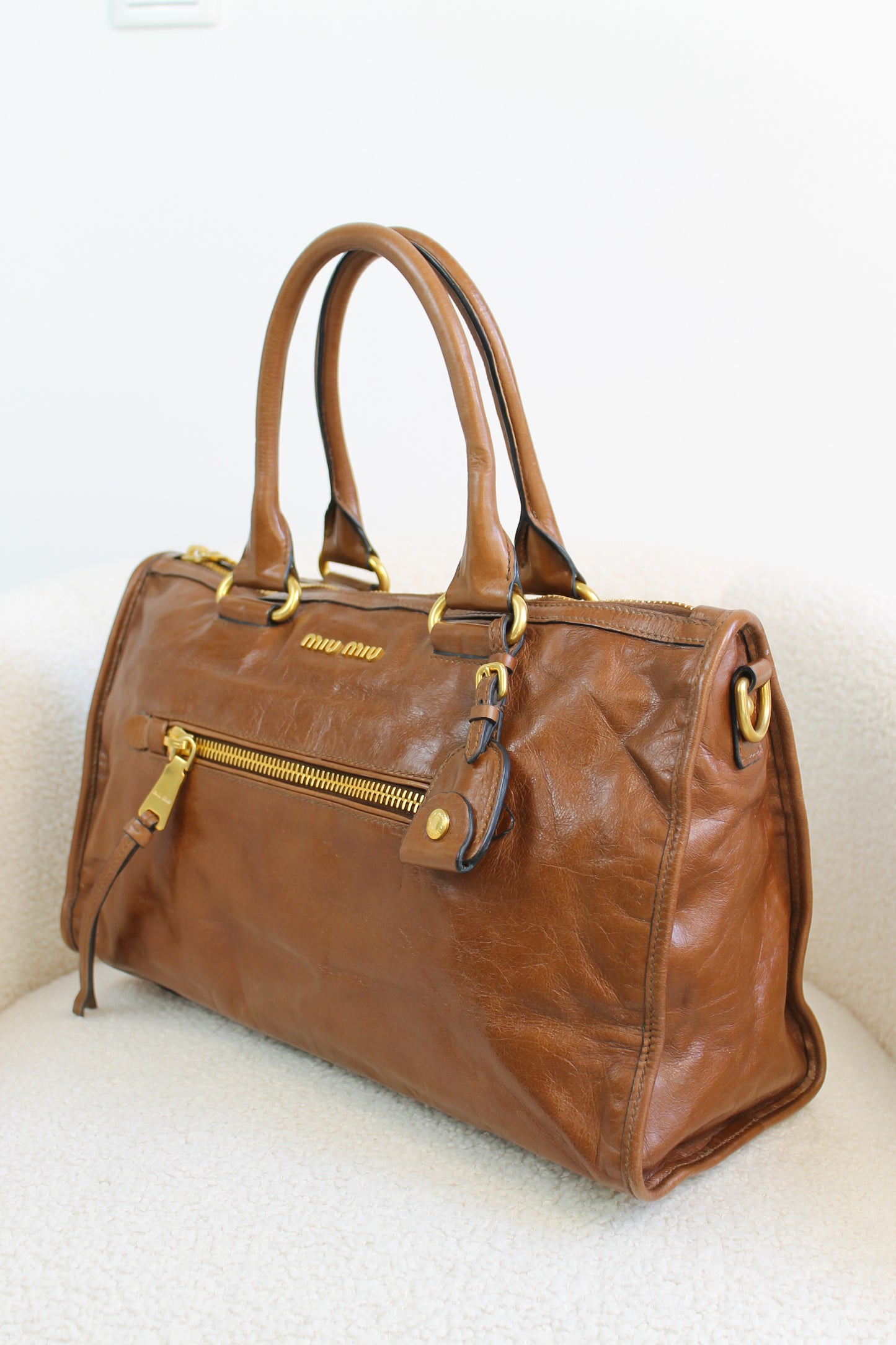 Miu Miu Vitello Shine Bauletto