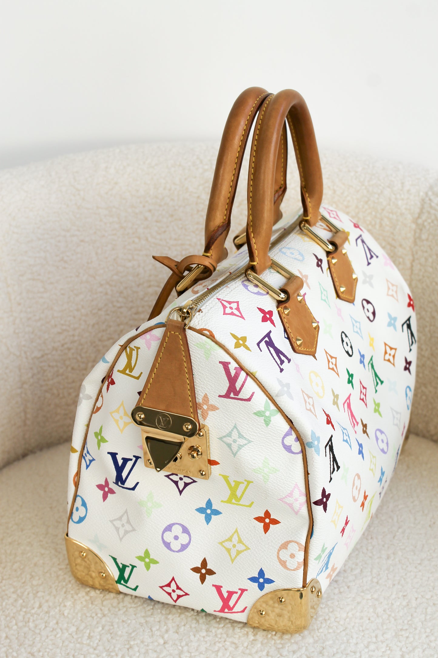 Louis Vuitton x Takashi Murakami Blanc Multicolor Speedy 30
