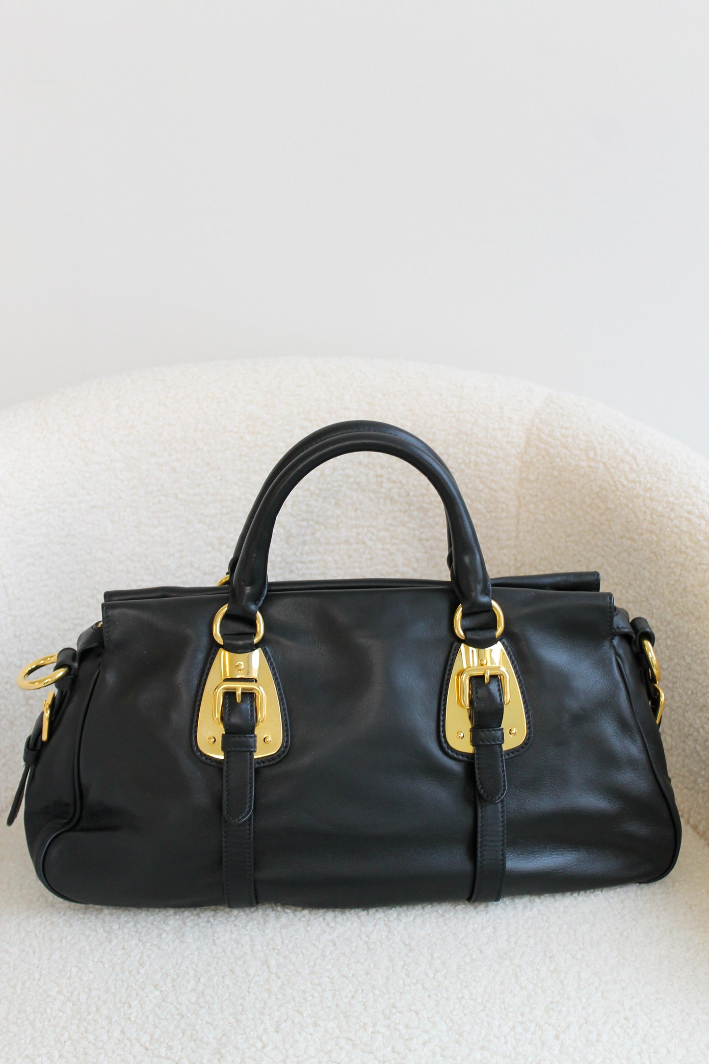 Prada Buckled Bauletto Bag