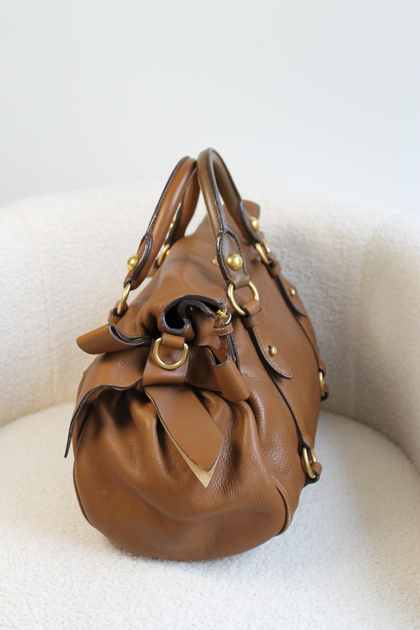 Miu Miu Vitello Bauletto Bow