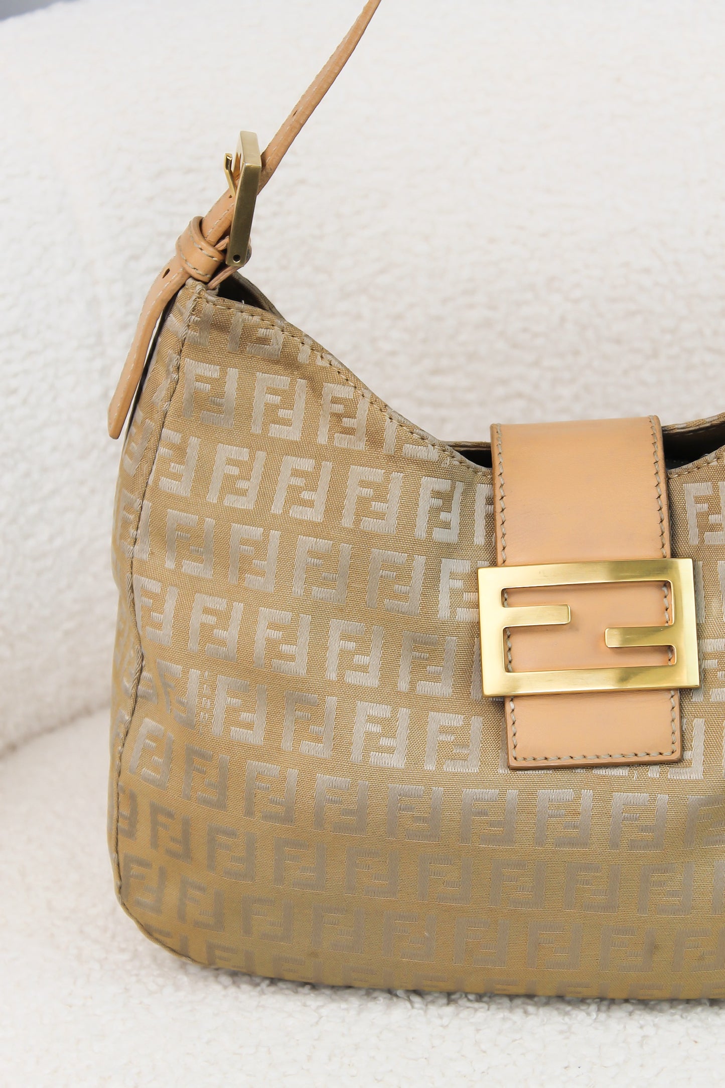 Fendi Zucchino Canvas Shoulder Bag
