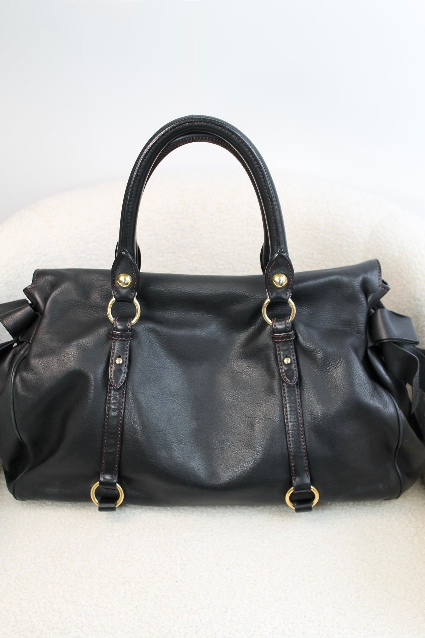 Miu Miu Vitello Bauletto Bow