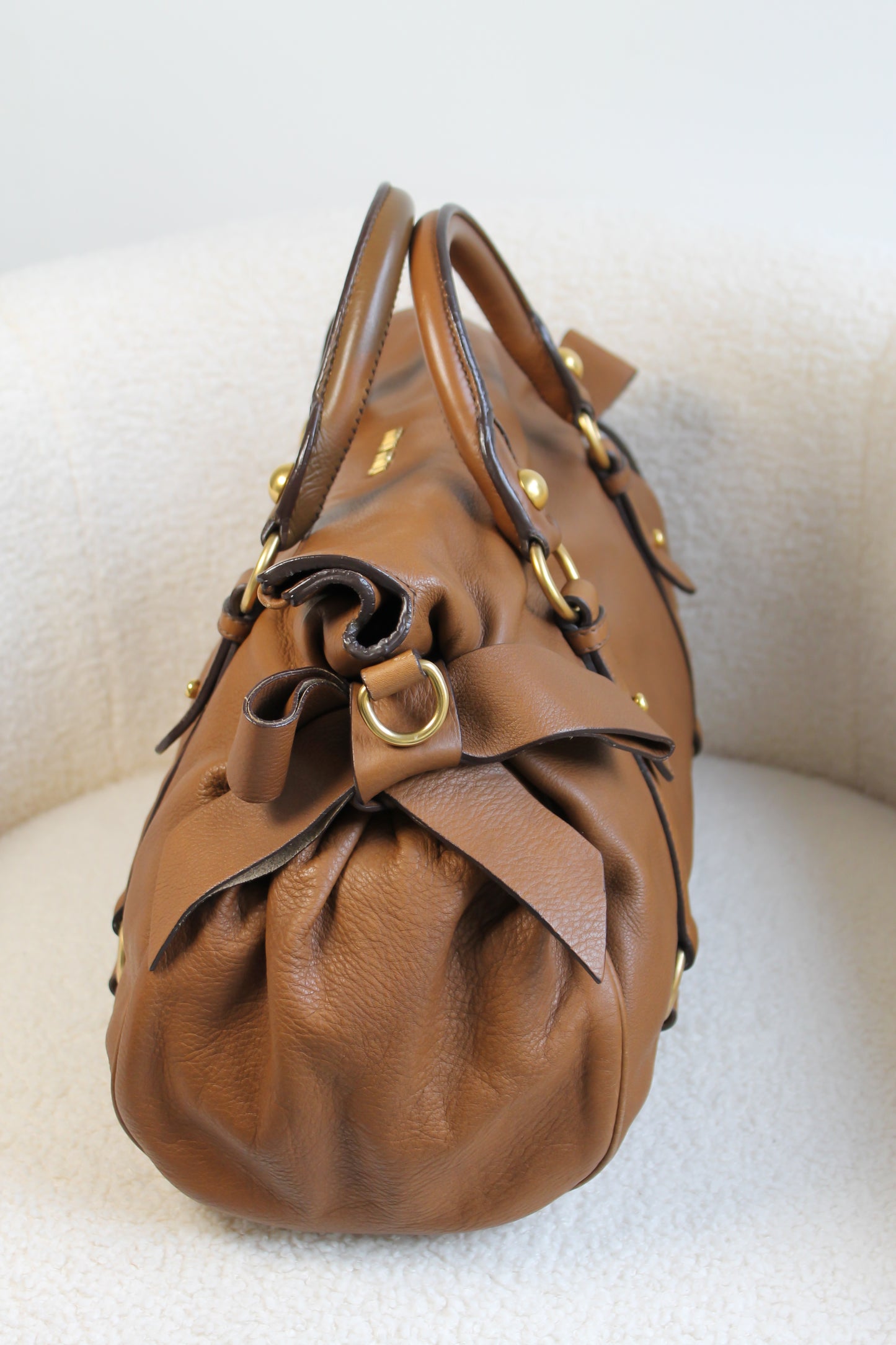 Miu Miu Vitello Bauletto Bow