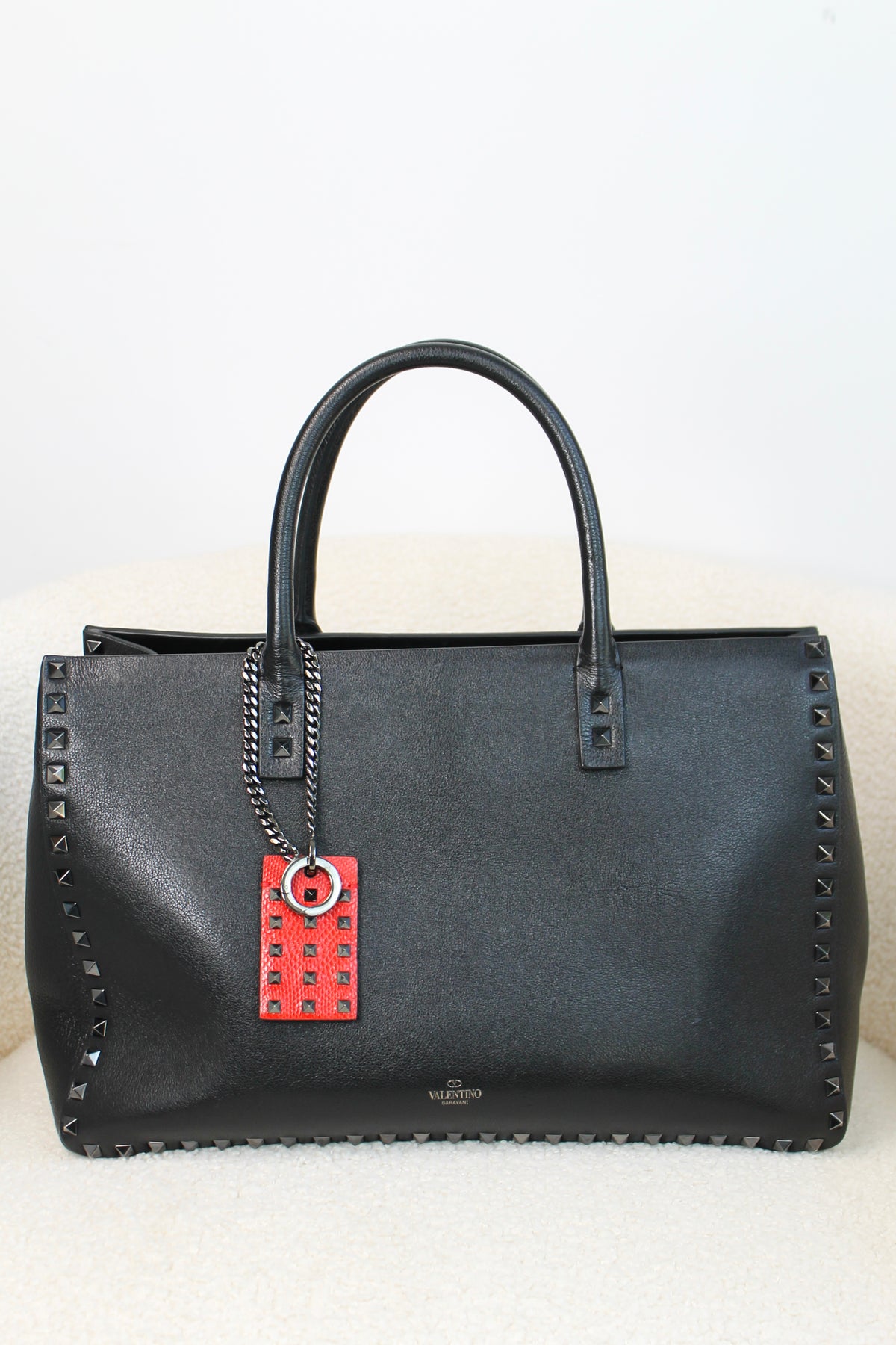 Valentino Rockstud Leather Tote Bag