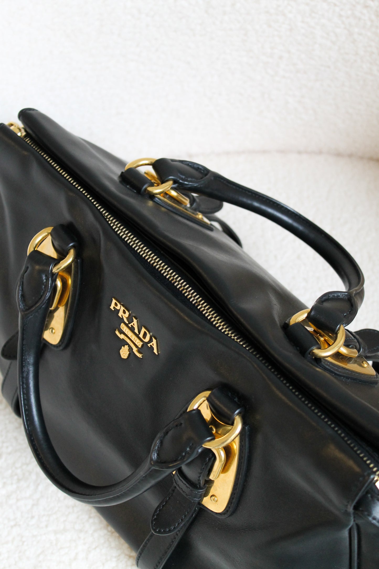 Prada Buckled Bauletto Bag