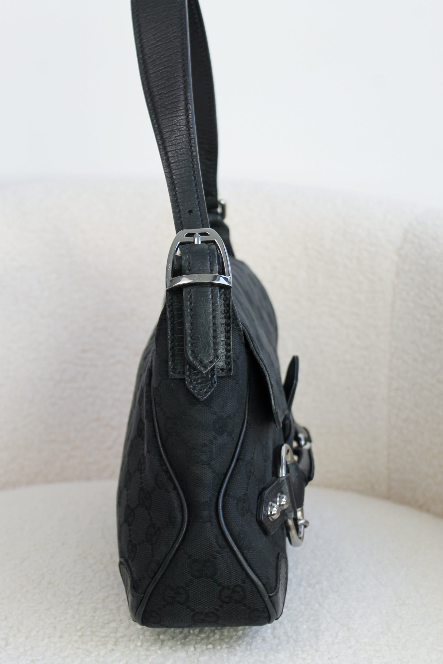 Gucci Horsebit Canvas Shoulder bag