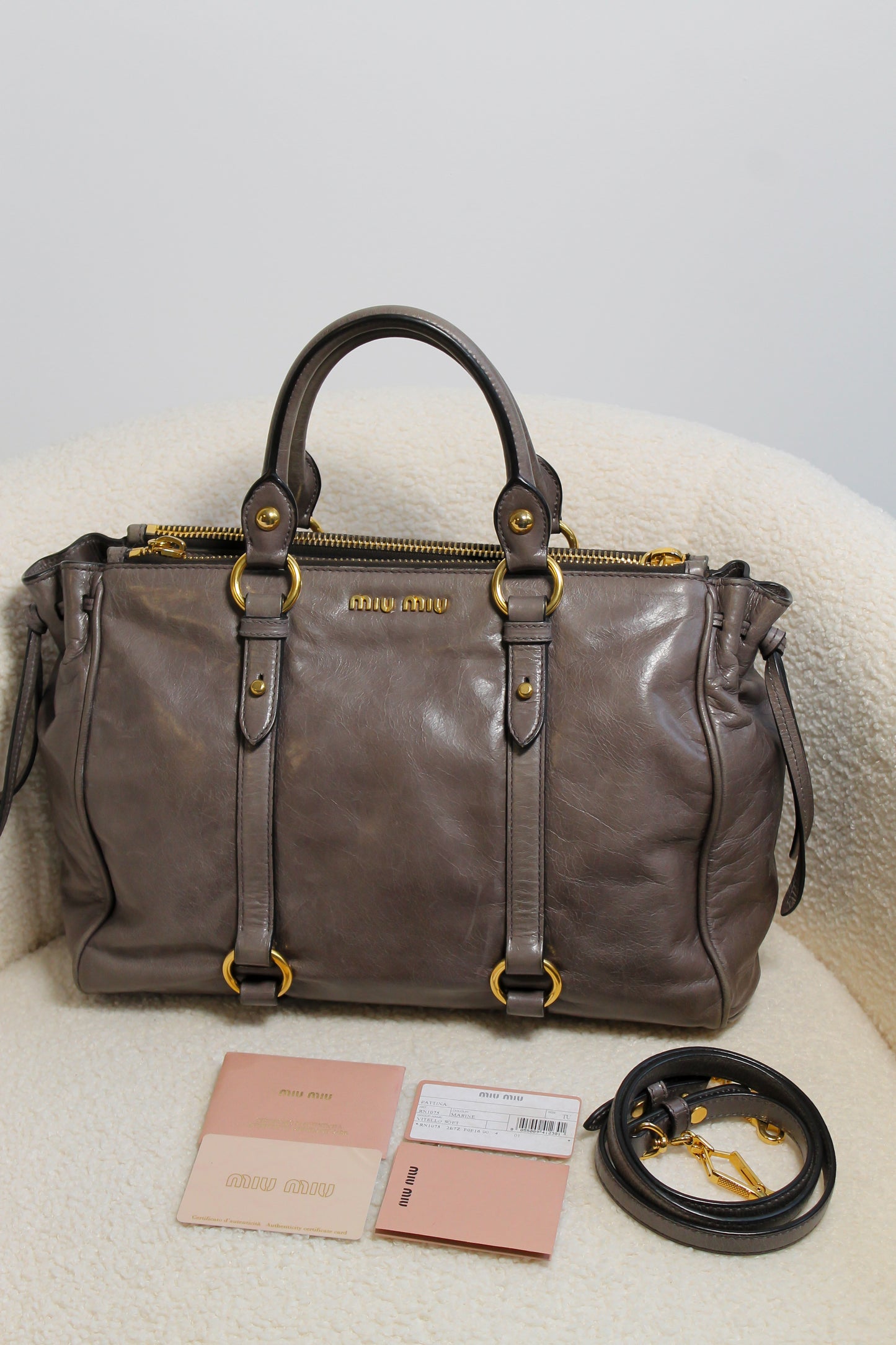 Miu Miu Shopping Vitello Shine