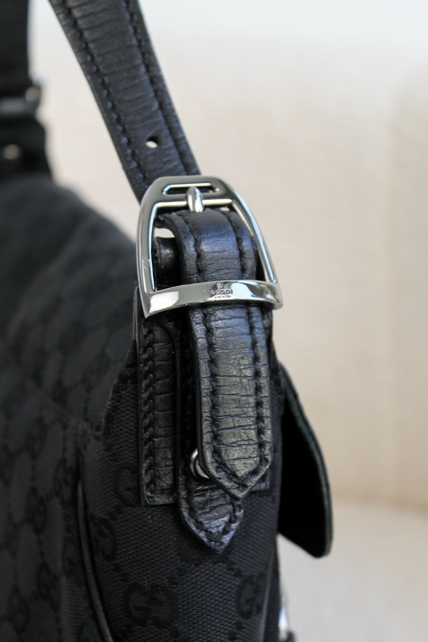 Gucci Horsebit Canvas Shoulder bag