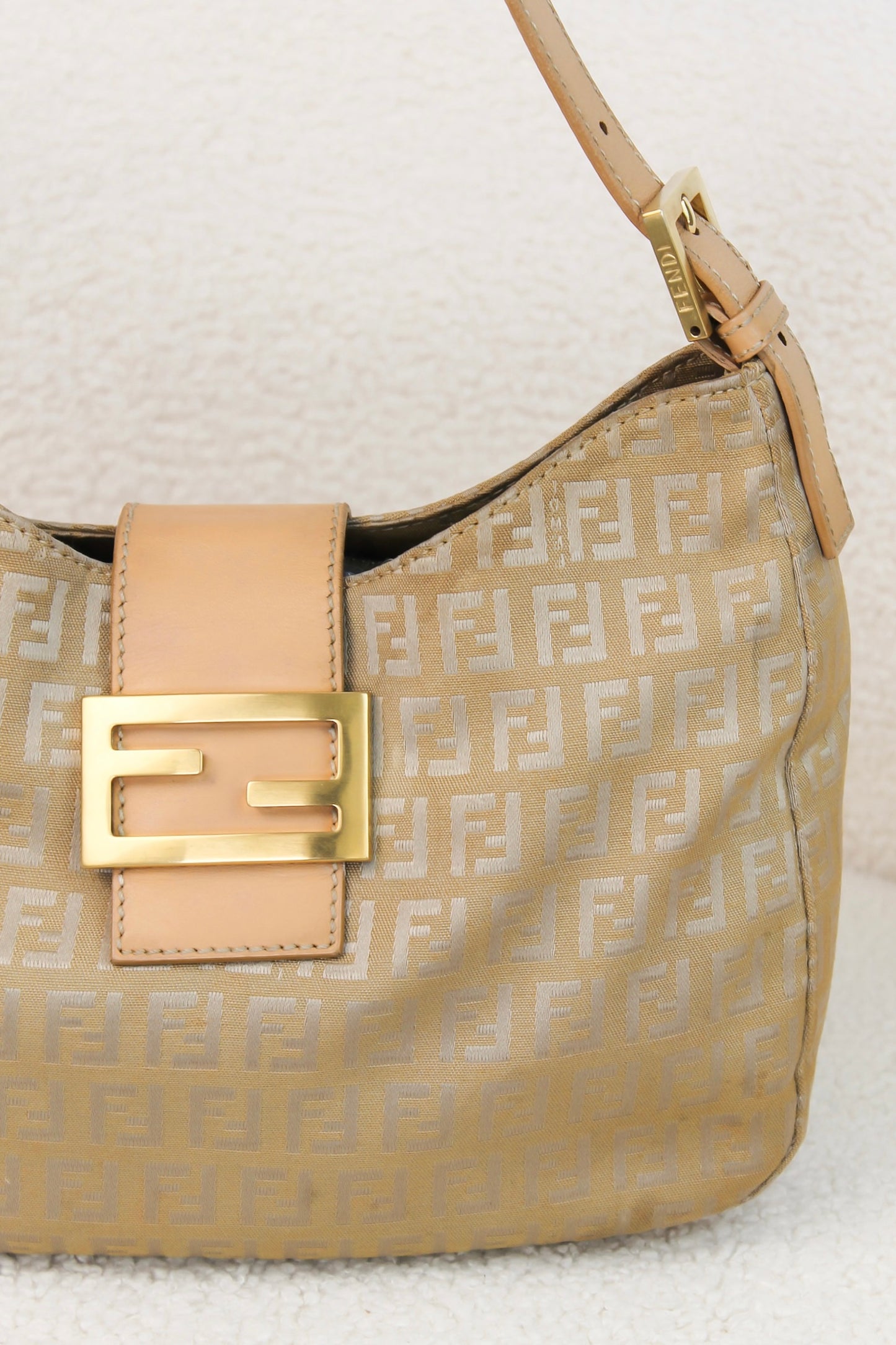 Fendi Zucchino Canvas Shoulder Bag
