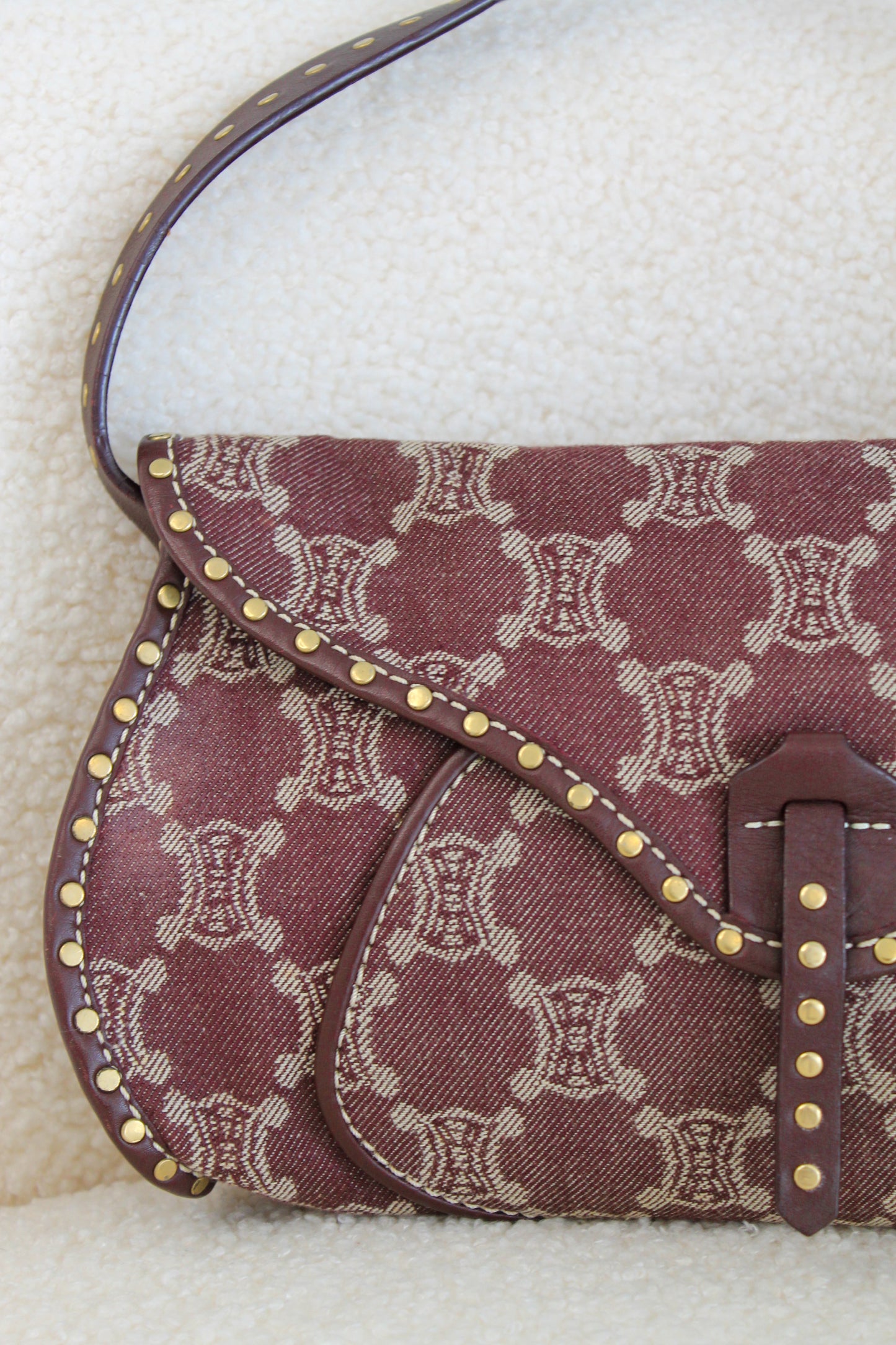 Celine Triomphe Denim Shoulder Bag
