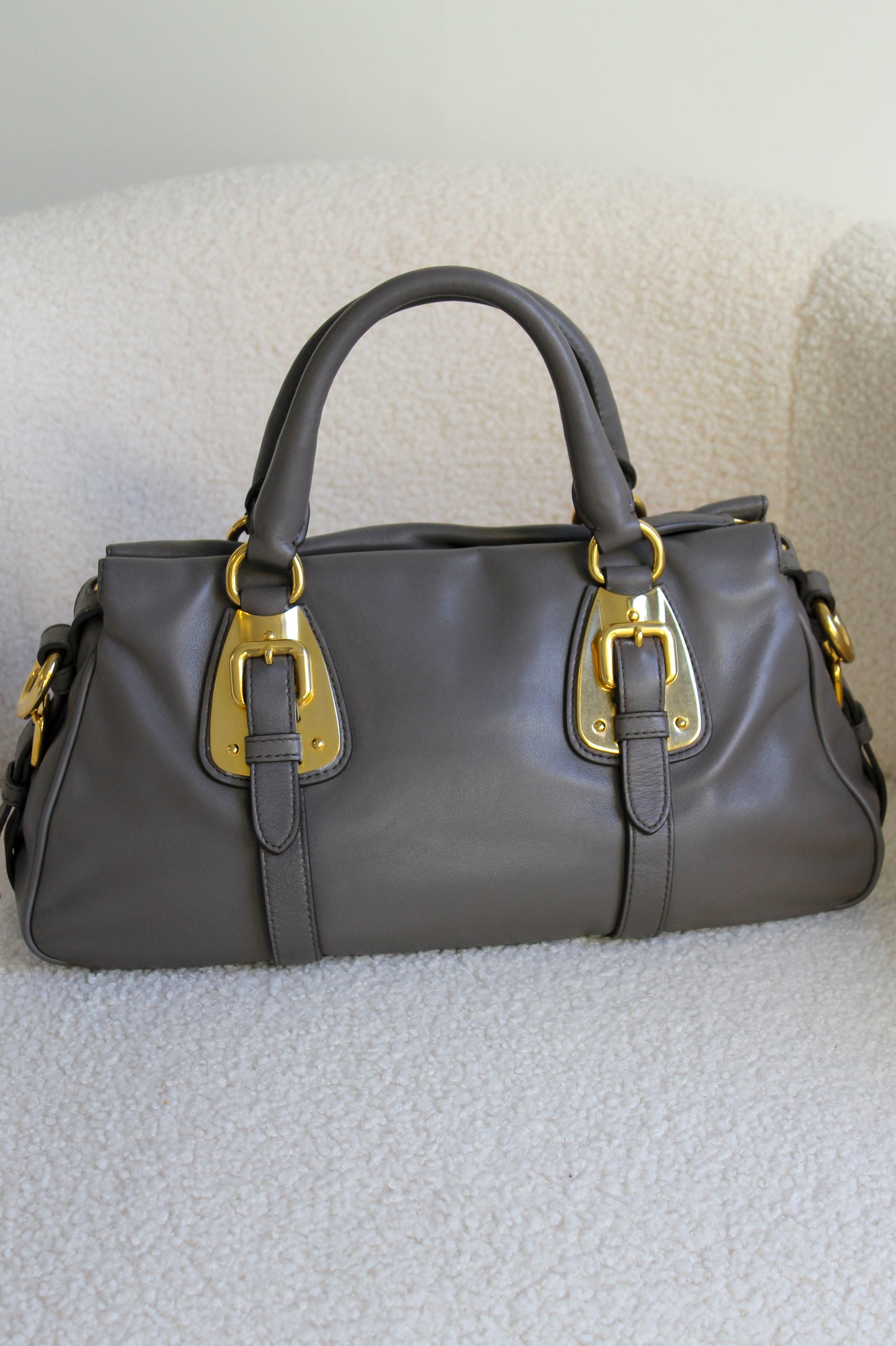 Prada Buckled Bauletto Bag
