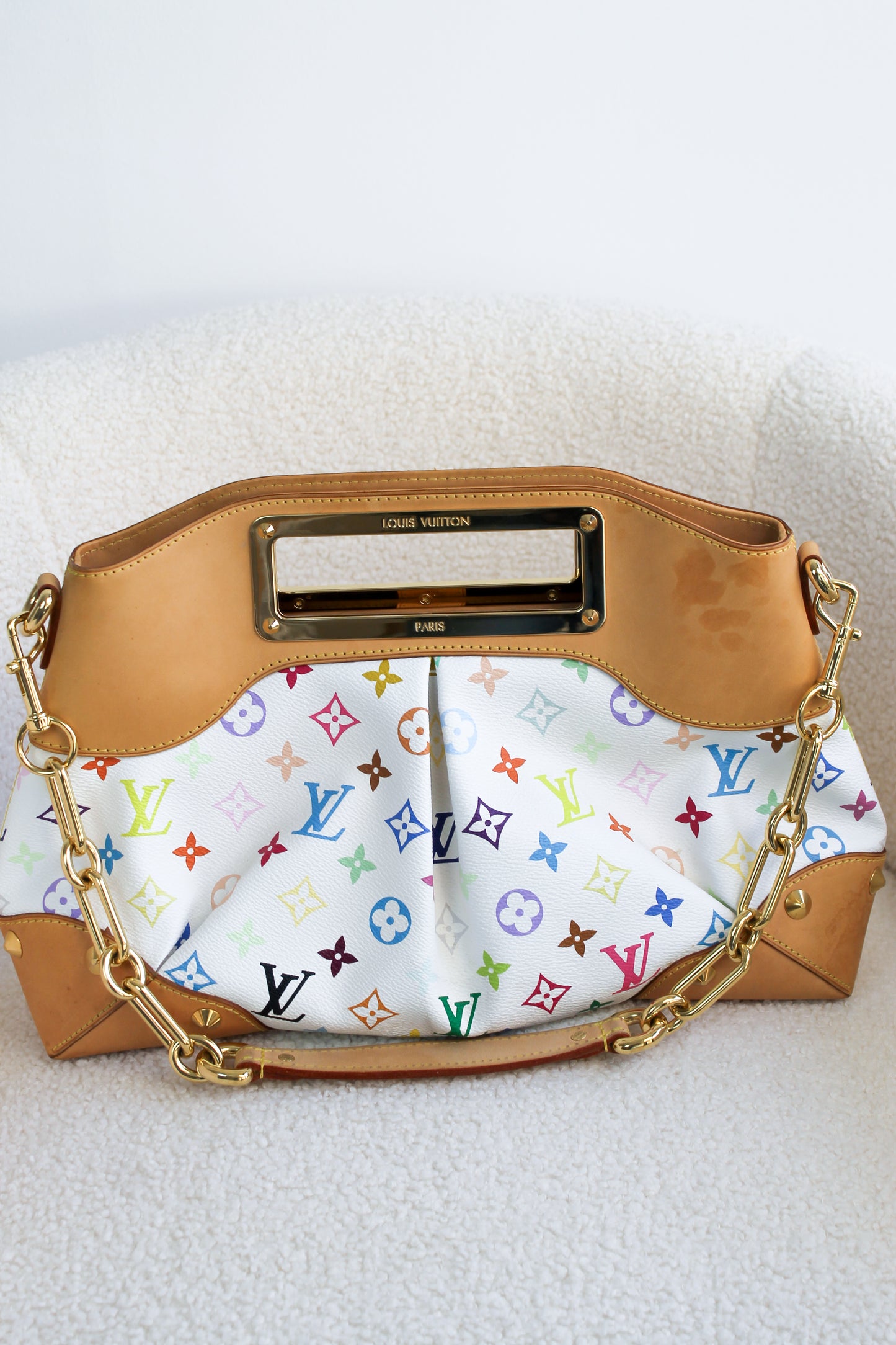 Louis Vuitton x Takashi Murakami Blanc Multicolor Judy MM