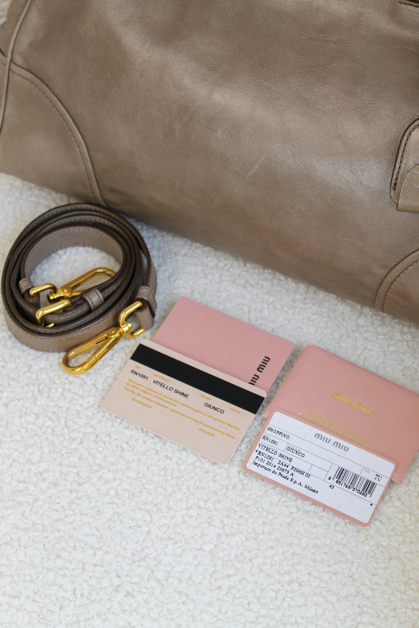 Miu Miu Shopping Vitello Shine