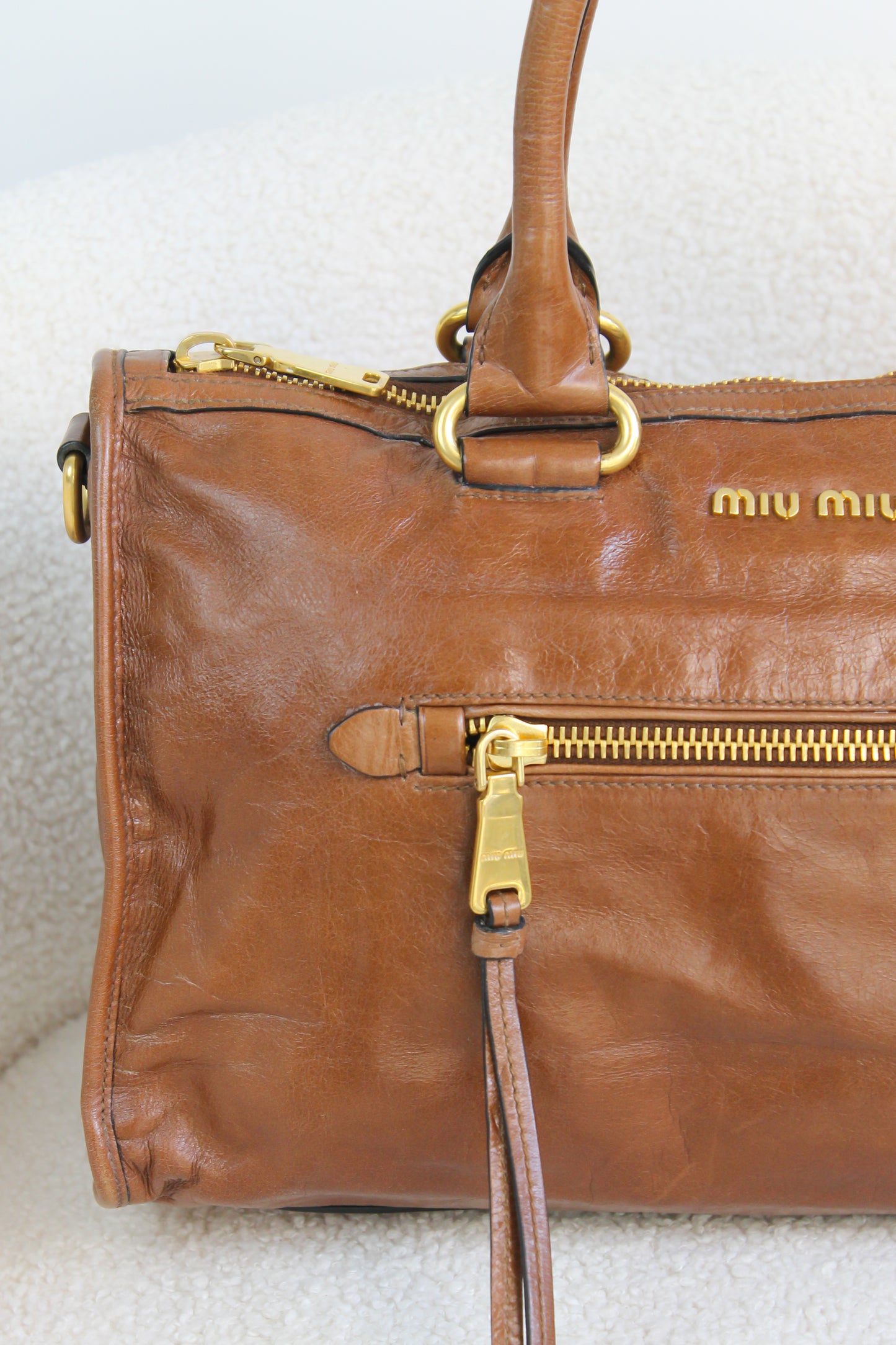 Miu Miu Vitello Shine Bauletto