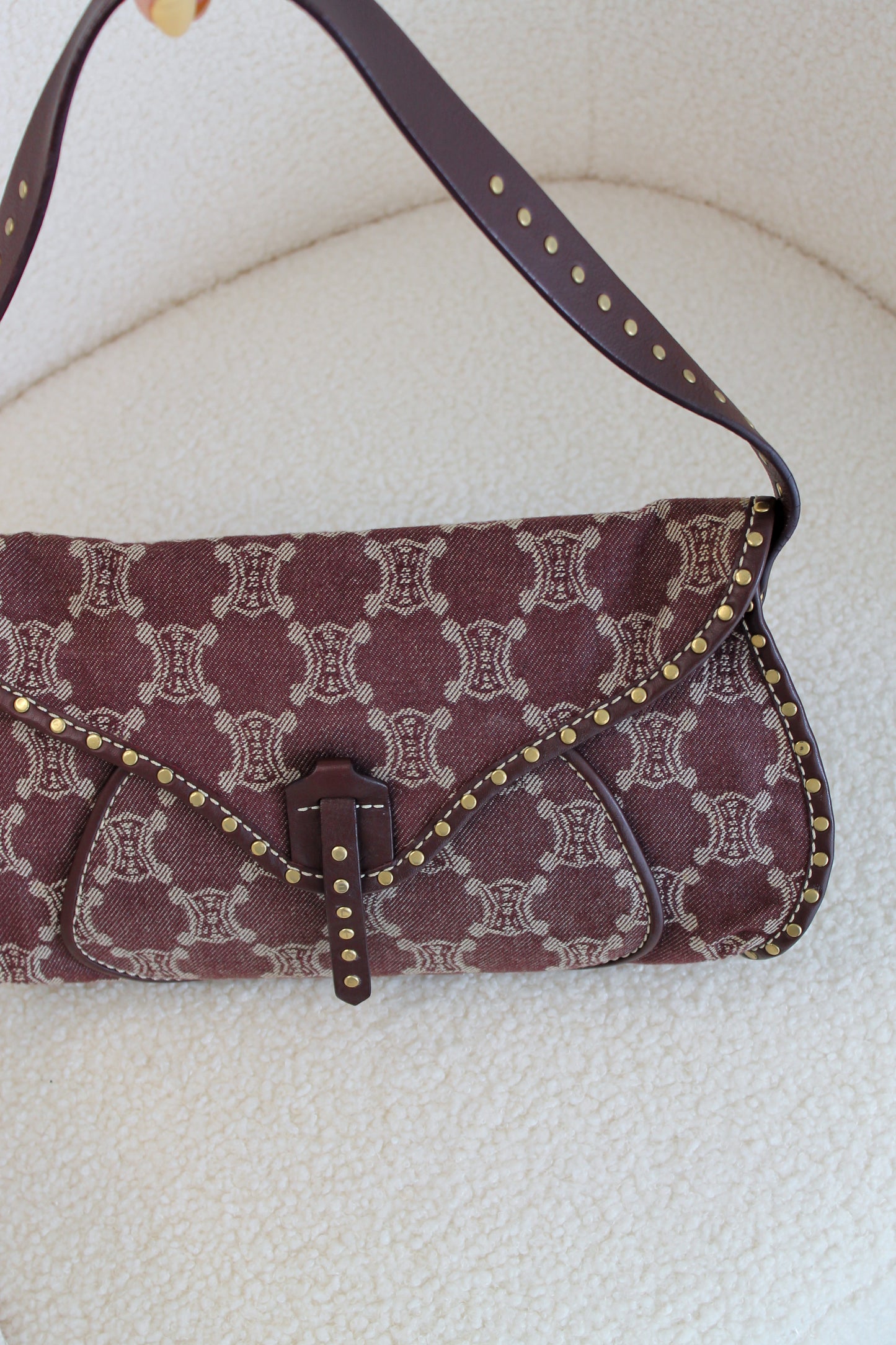 Celine Triomphe Denim Shoulder Bag