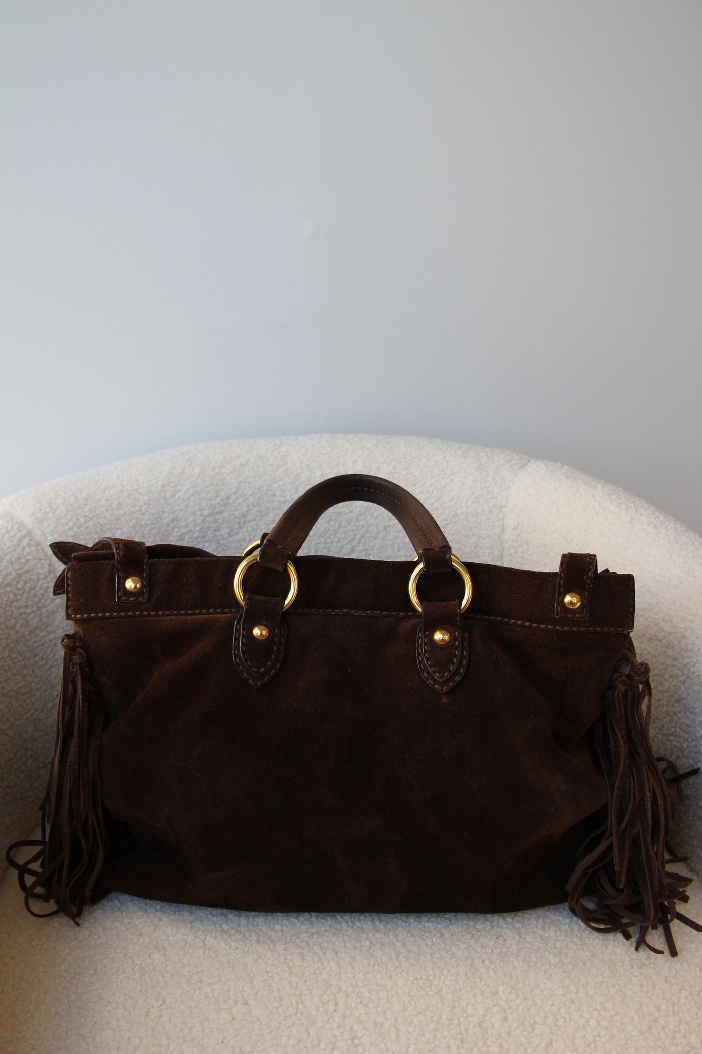 Miu Miu Suede Tassel Handbag