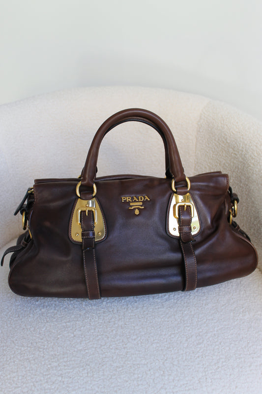 Prada Buckled Bauletto Bag