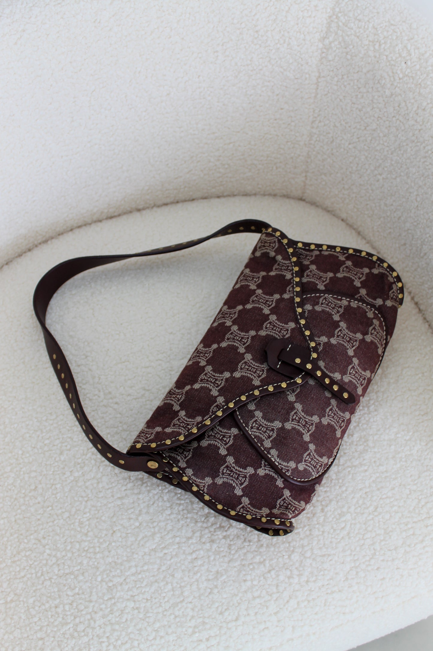 Celine Triomphe Denim Shoulder Bag