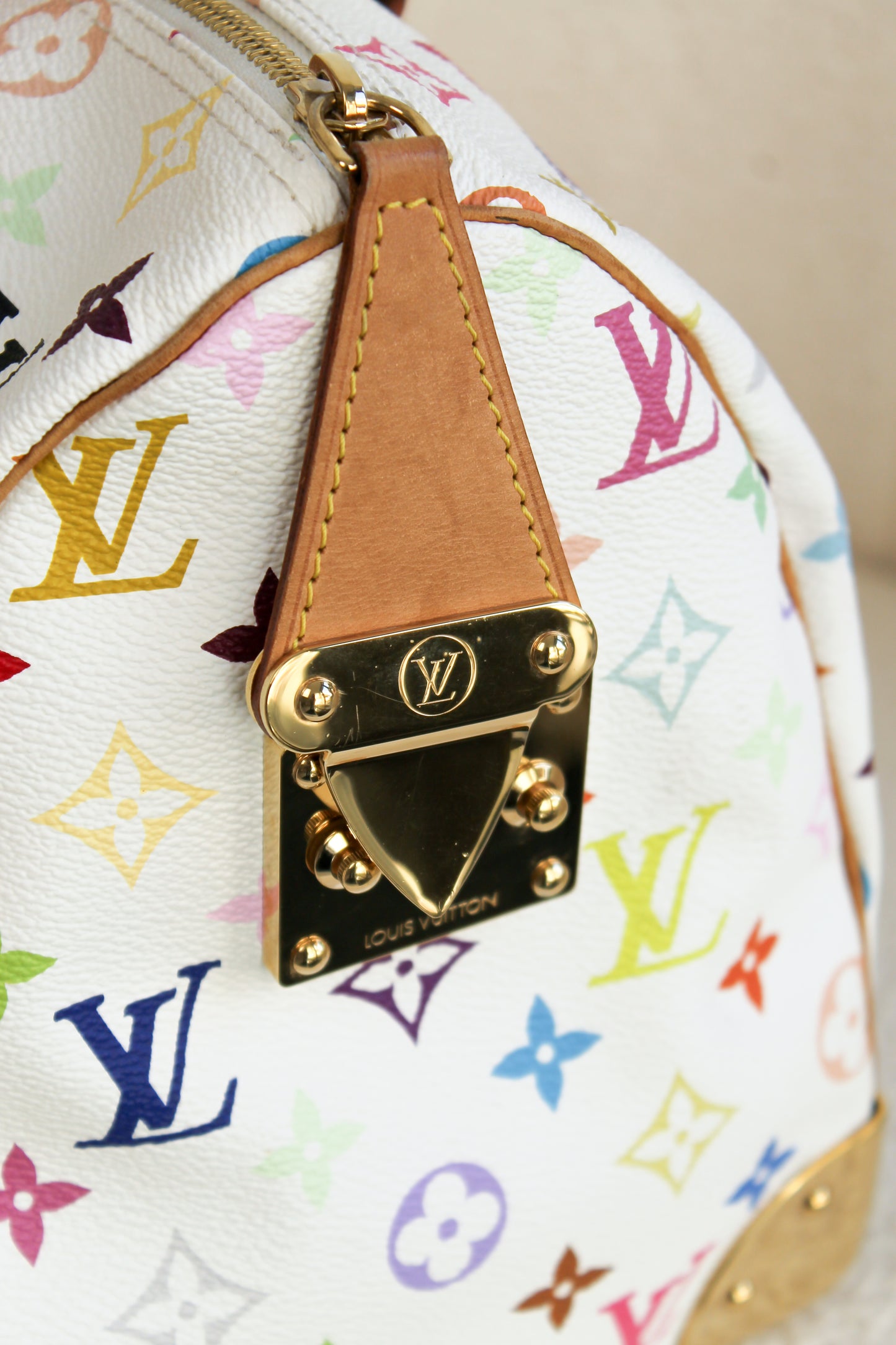Louis Vuitton x Takashi Murakami Blanc Multicolor Speedy 30