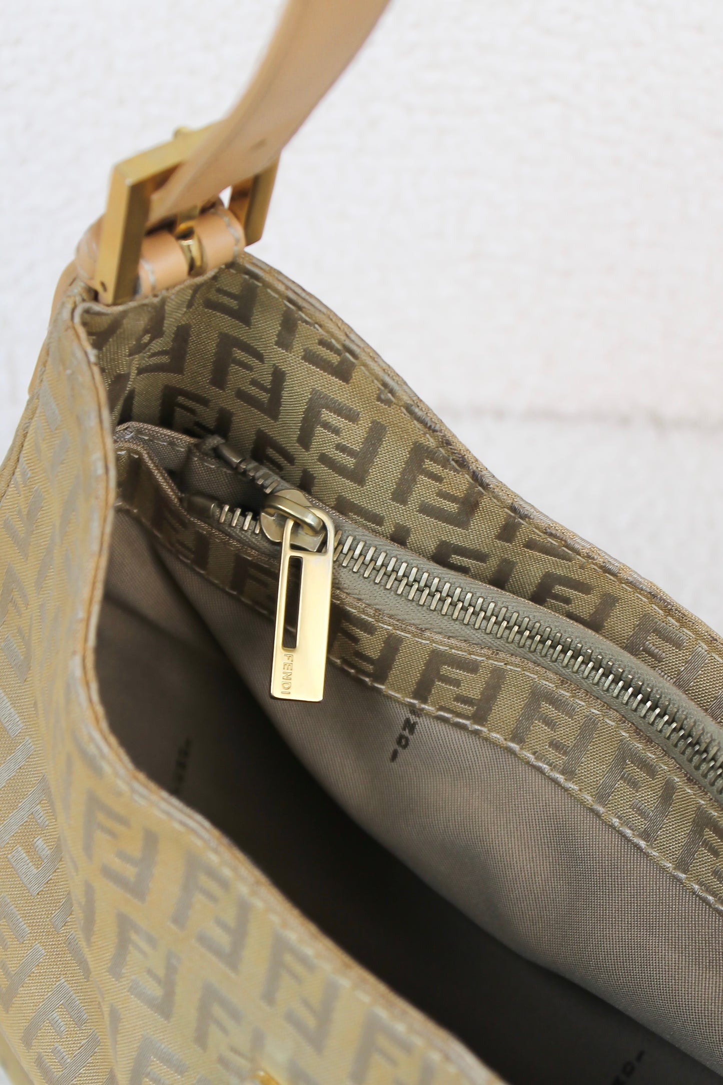 Fendi Zucchino Canvas Shoulder Bag