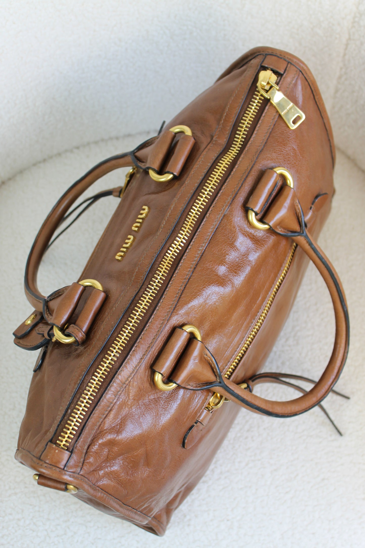 Miu Miu Vitello Shine Bauletto