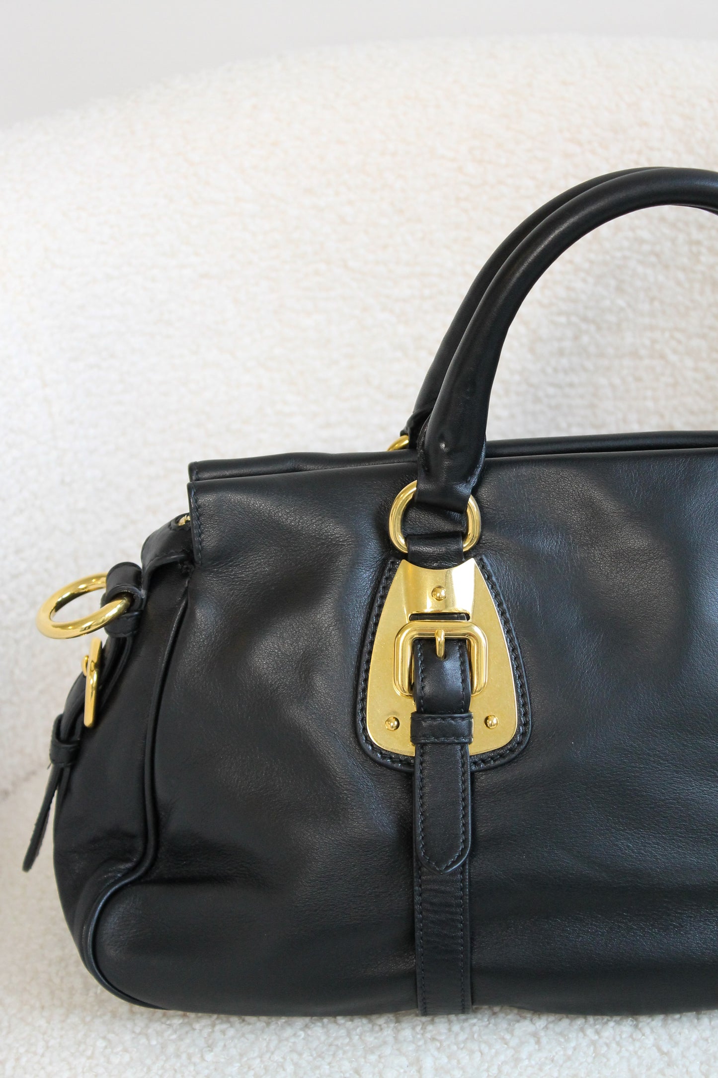 Prada Buckled Bauletto Bag