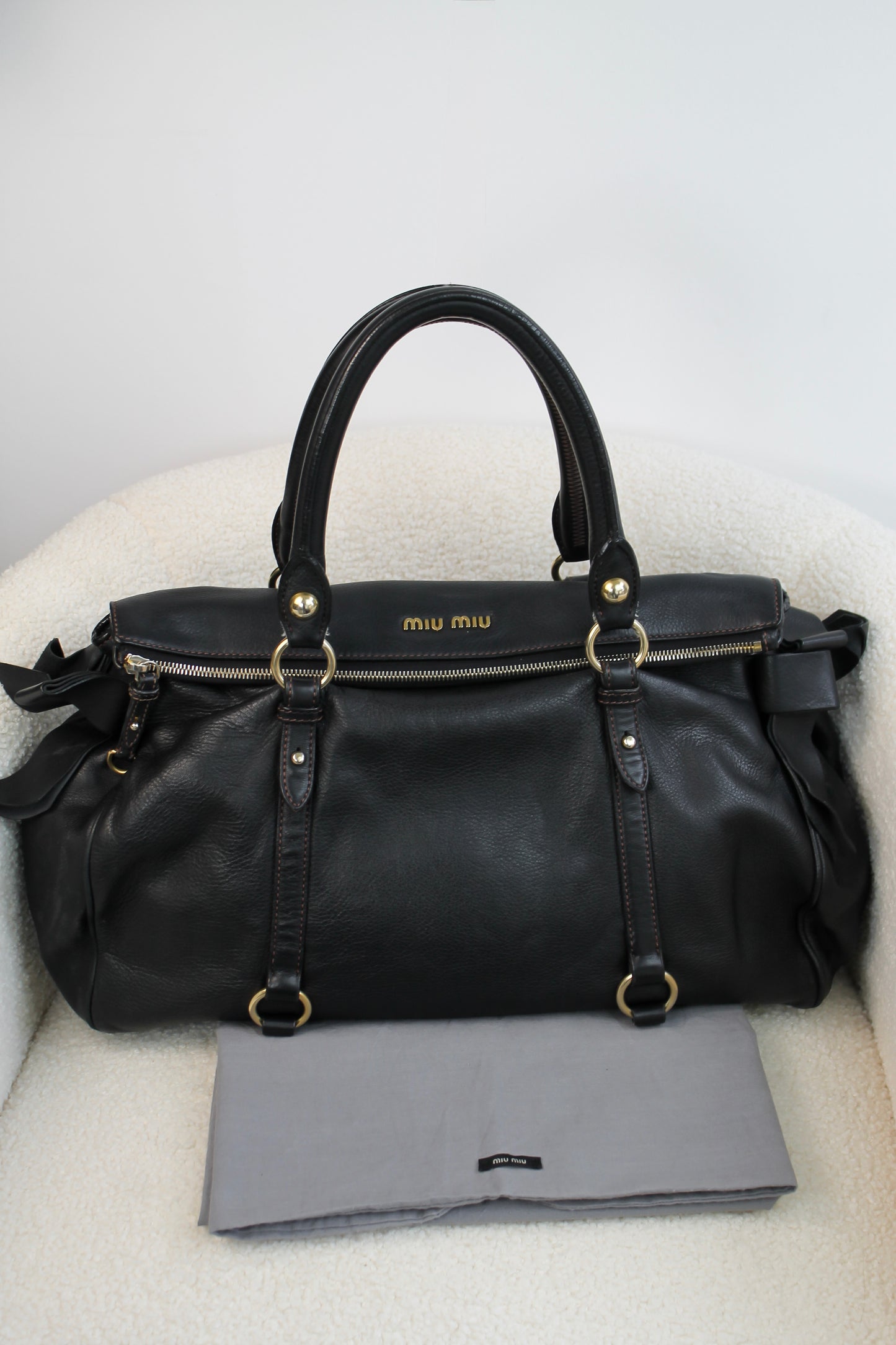 Miu Miu Vitello Bauletto Bow