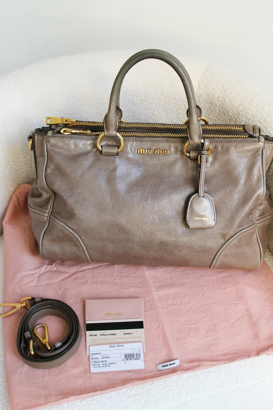 Miu Miu Shopping Vitello Shine