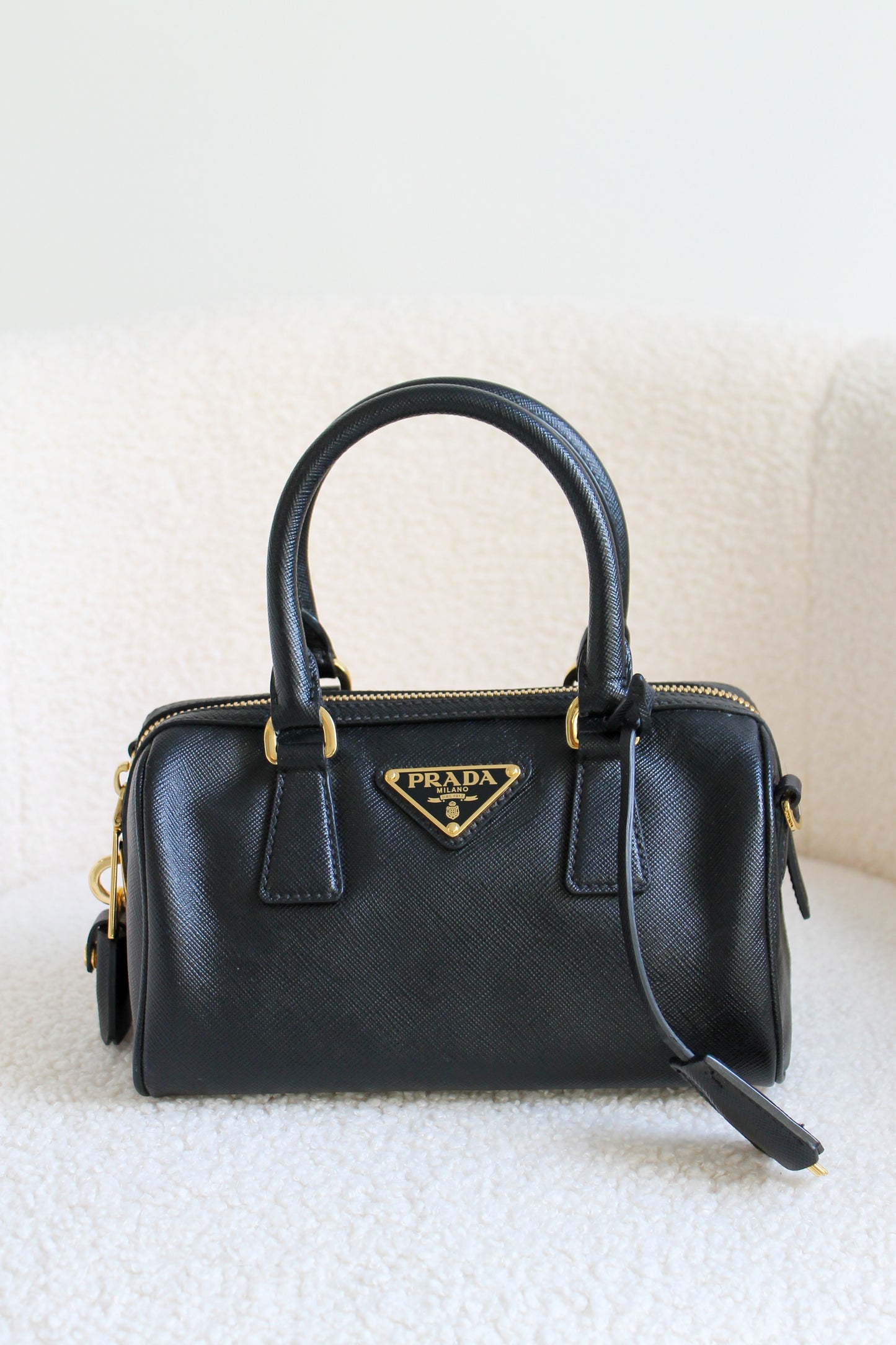 Prada Saffiano Leather Top Handle Bag
