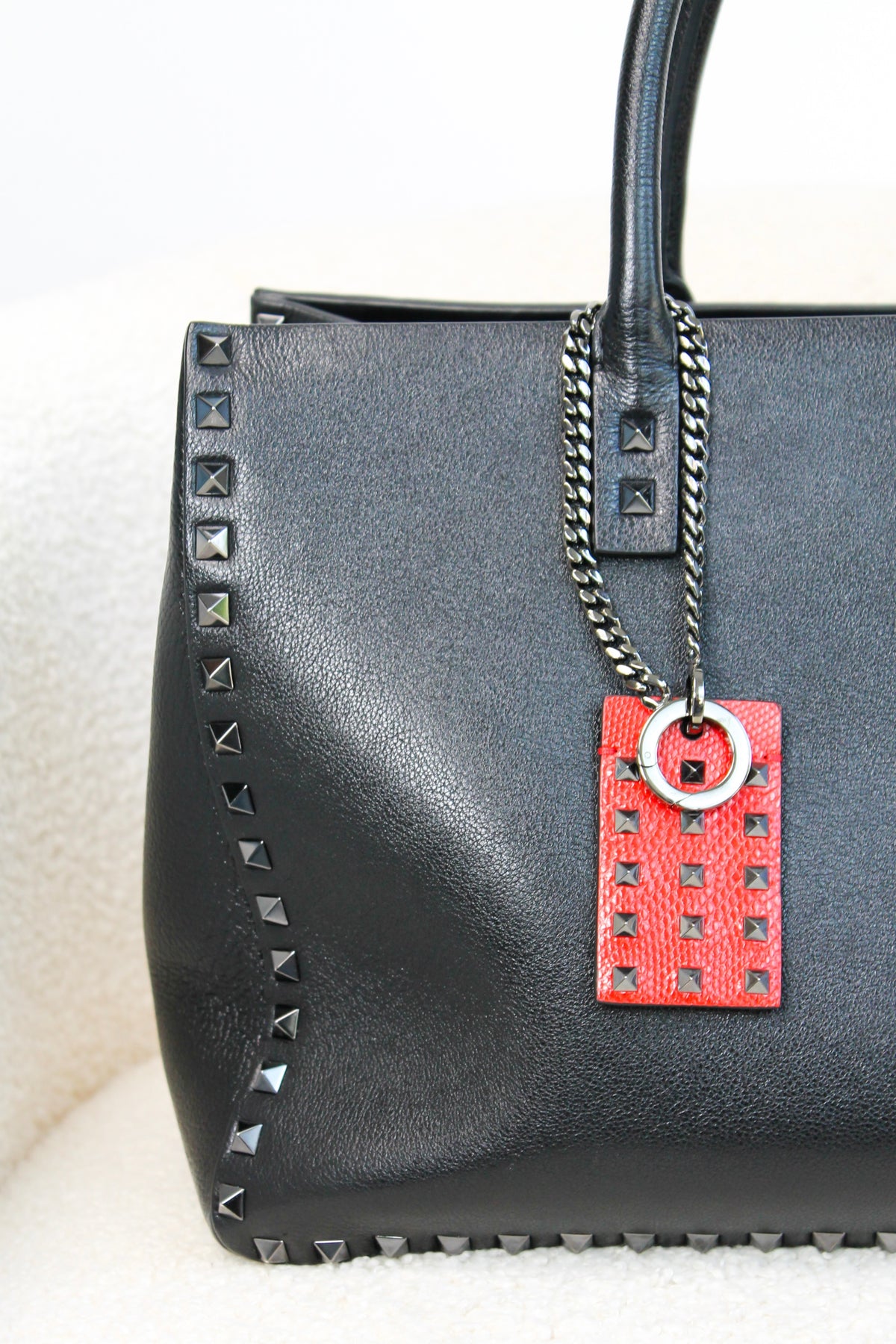 Valentino Rockstud Leather Tote Bag