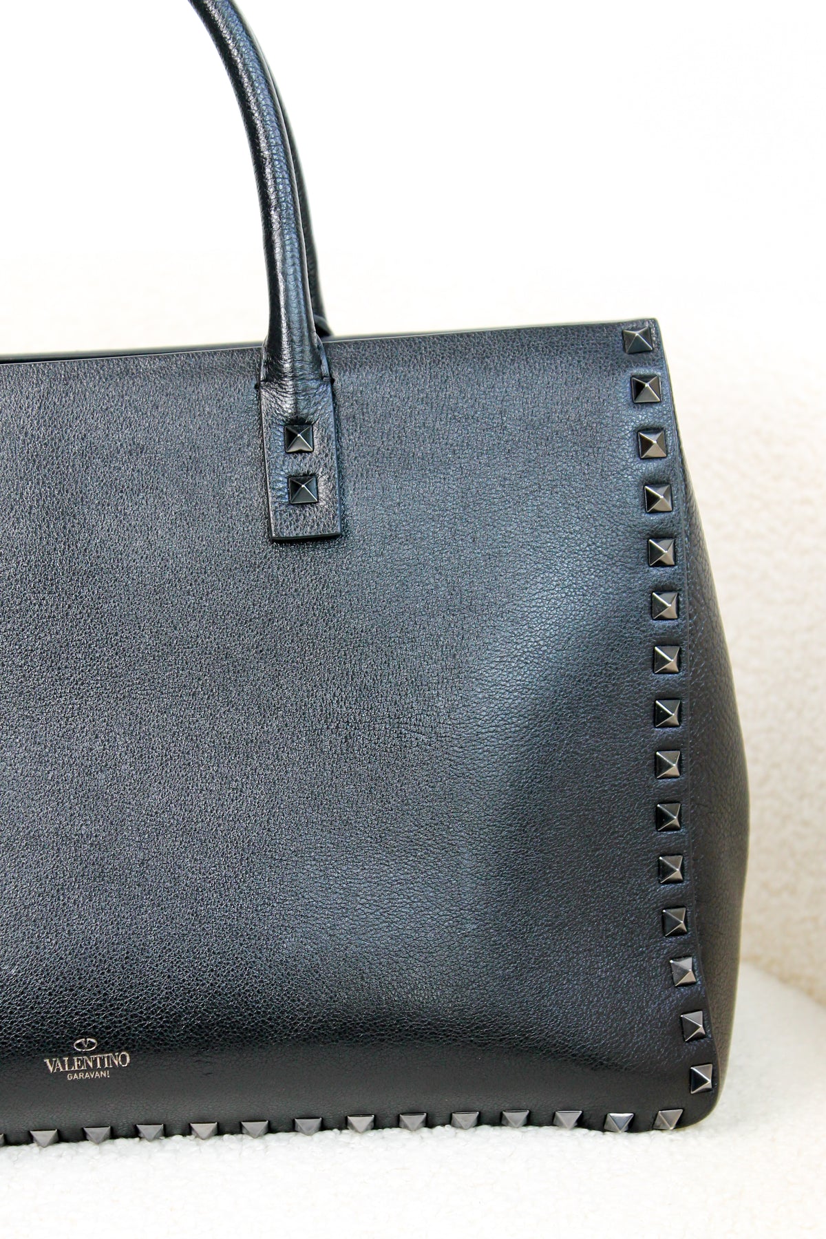 Valentino Rockstud Leather Tote Bag