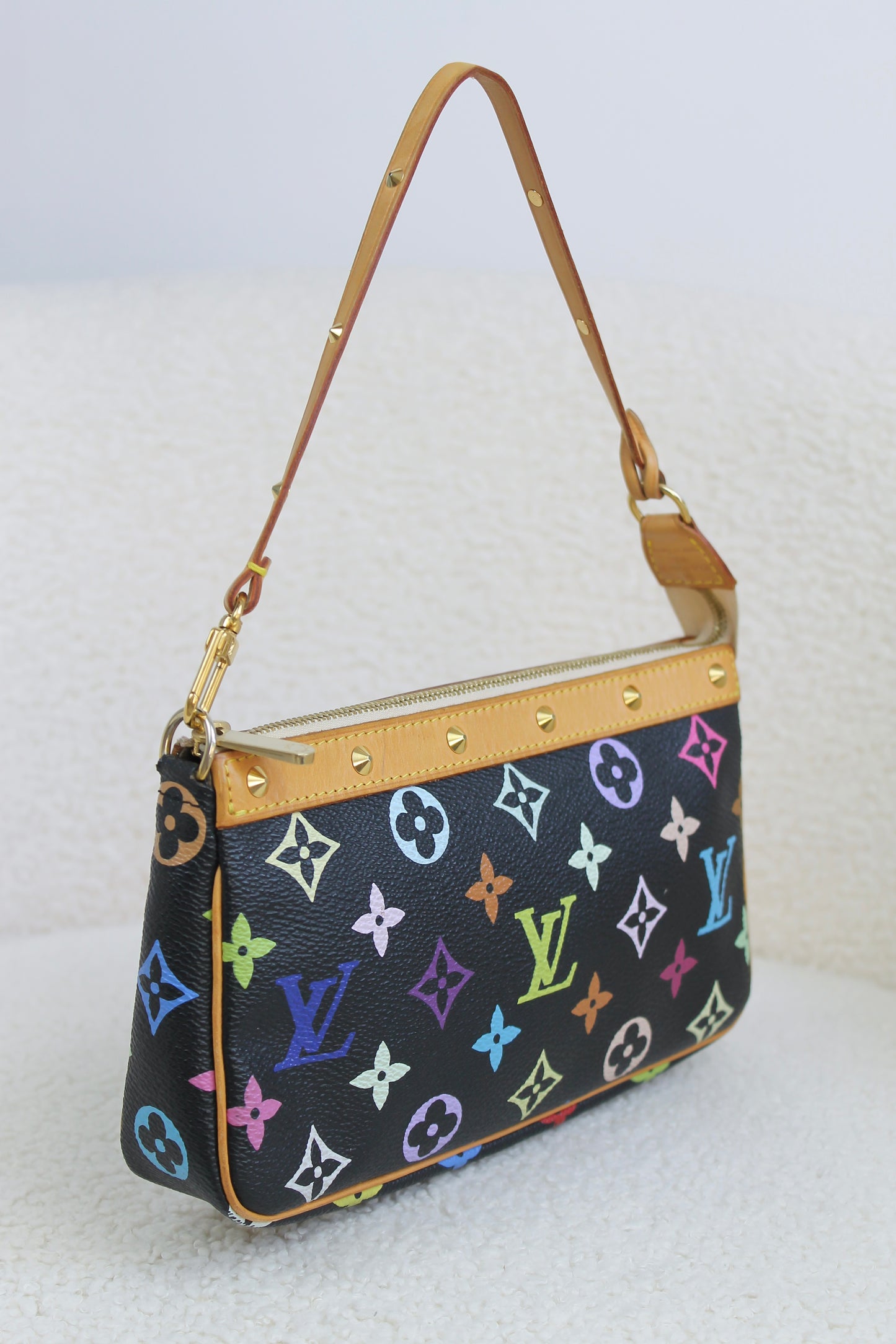 Louis Vuitton x Takashi Murakami Noir Multicolor Pochette Accessoires