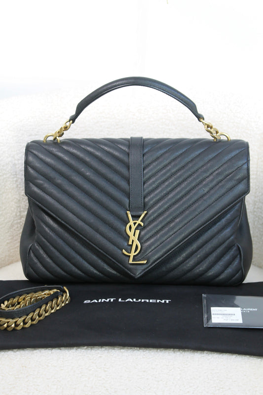 Saint Laurent Chevron College Bag