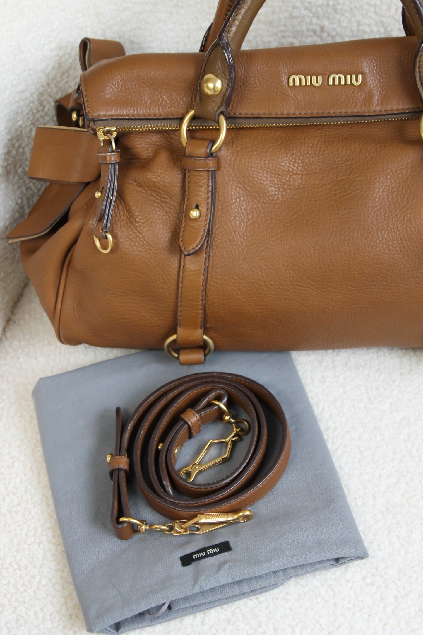 Miu Miu Vitello Bauletto Bow