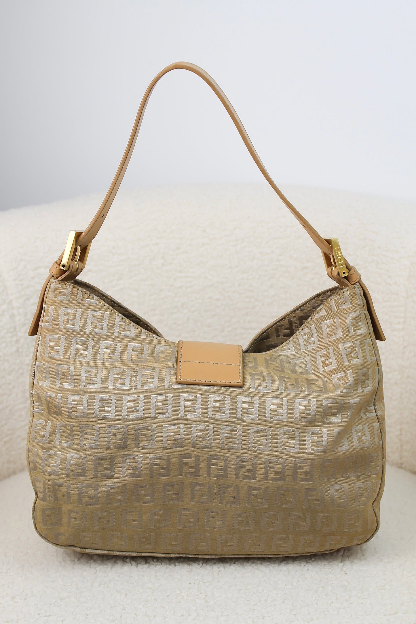 Fendi Zucchino Canvas Shoulder Bag