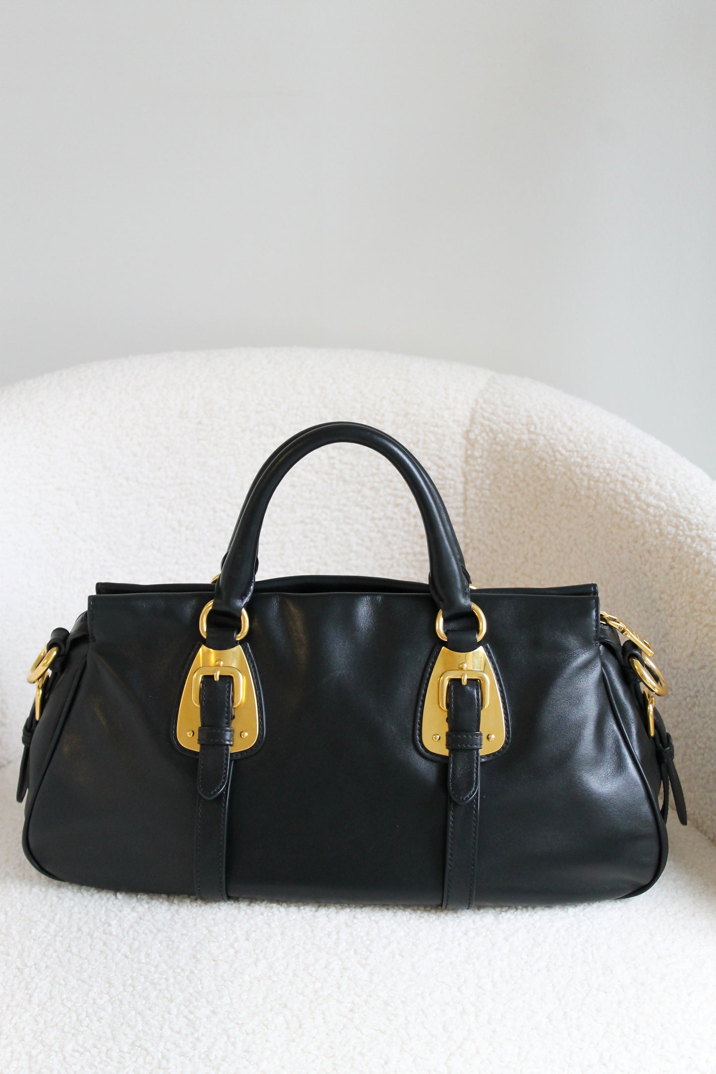 Prada Buckled Bauletto Bag