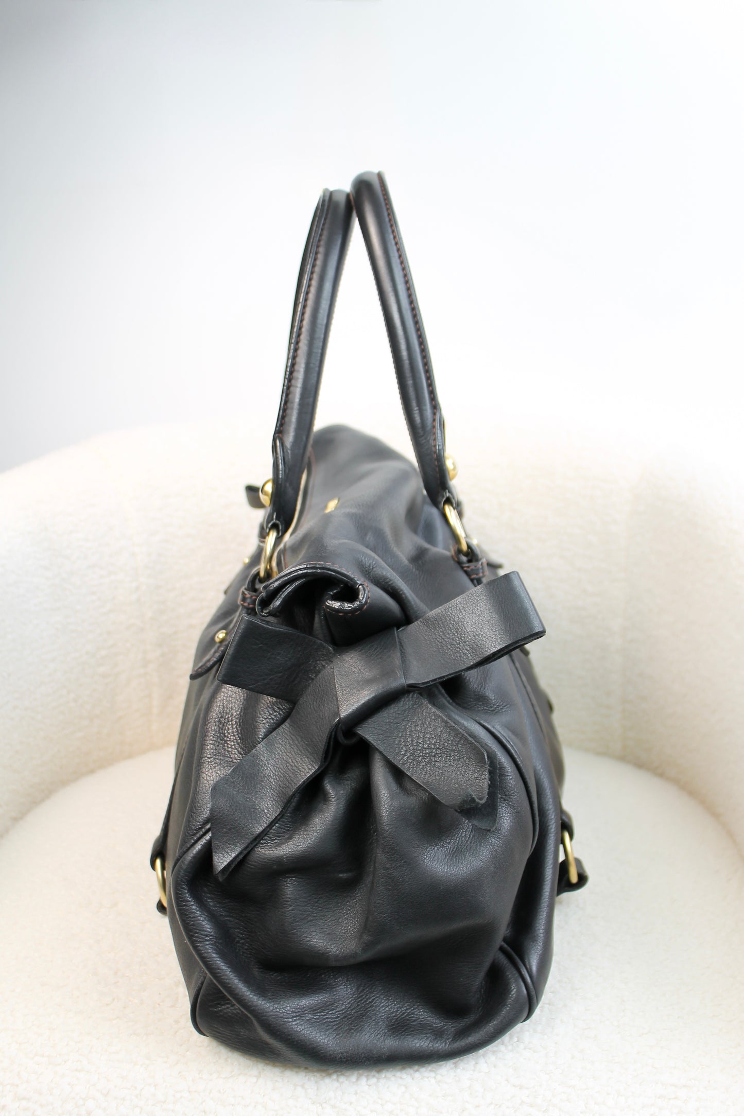 Miu Miu Vitello Bauletto Bow