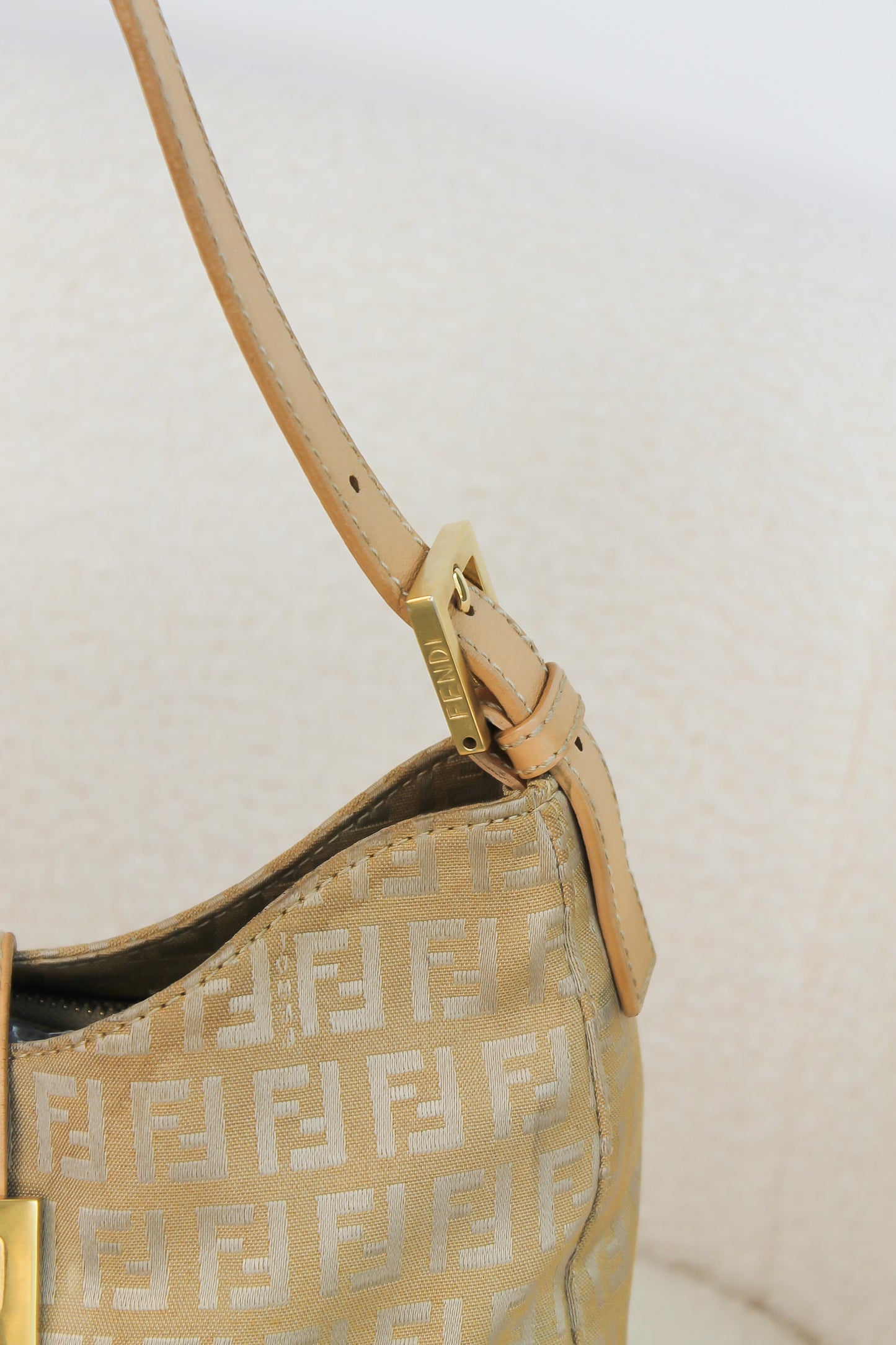 Fendi Zucchino Canvas Shoulder Bag