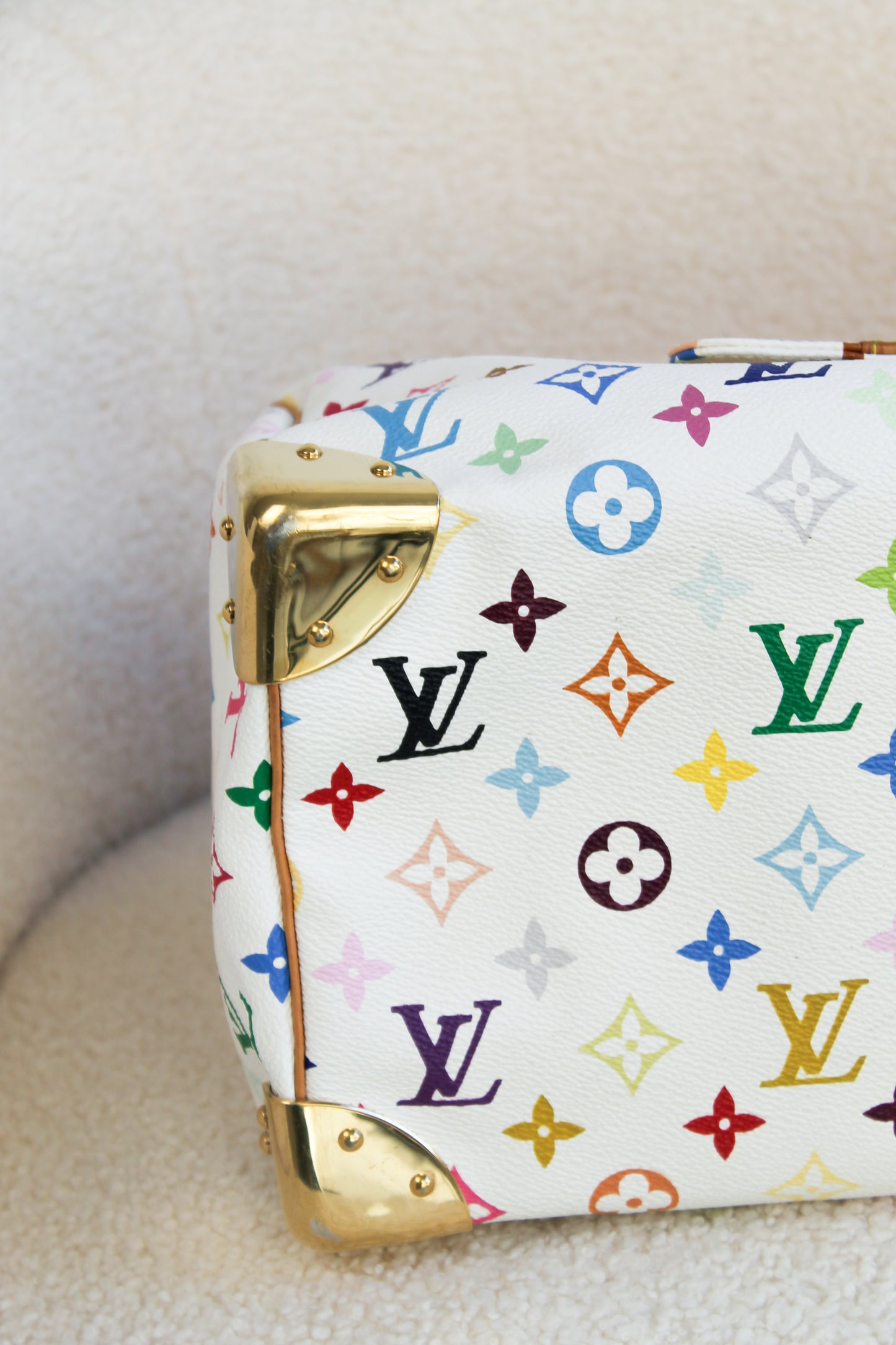 Louis Vuitton x Takashi Murakami Blanc Multicolor Speedy 30