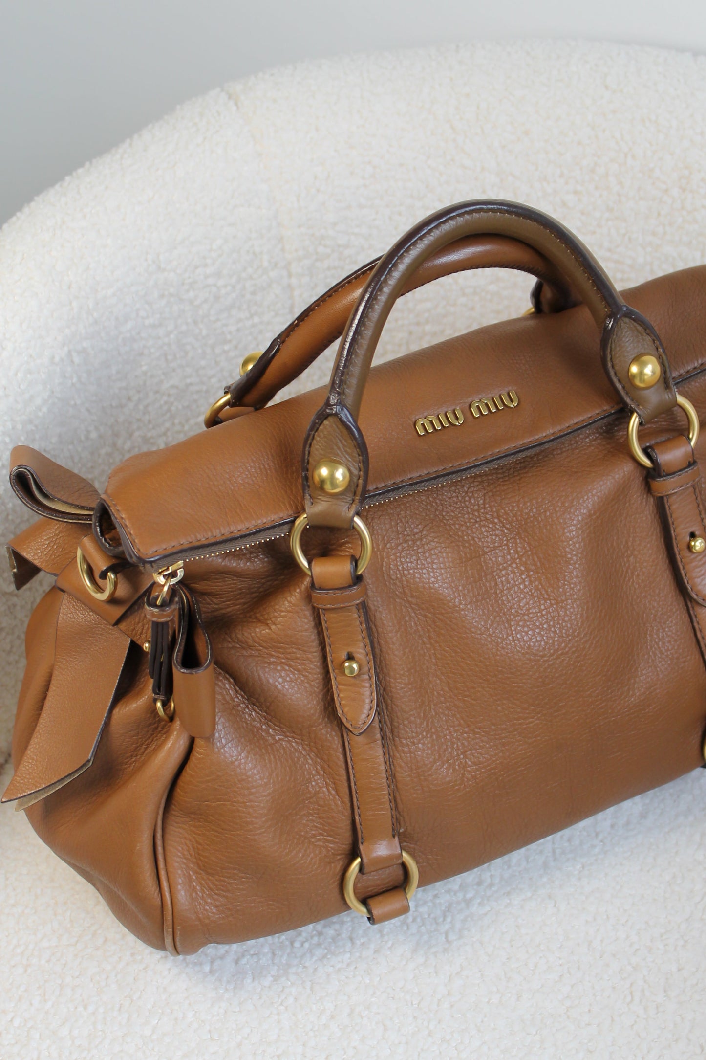 Miu Miu Vitello Bauletto Bow