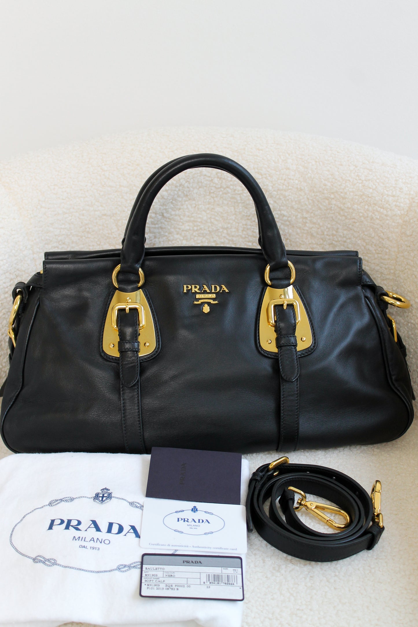 Prada Buckled Bauletto Bag