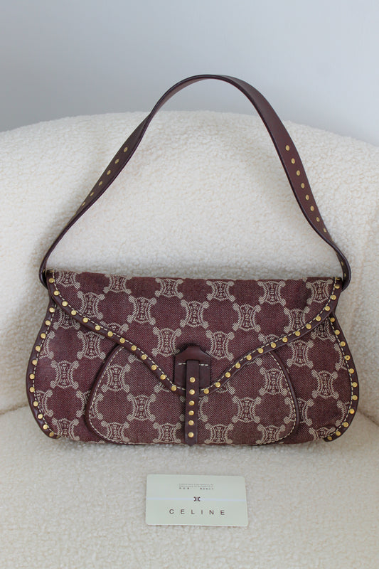 Celine Triomphe Denim Shoulder Bag
