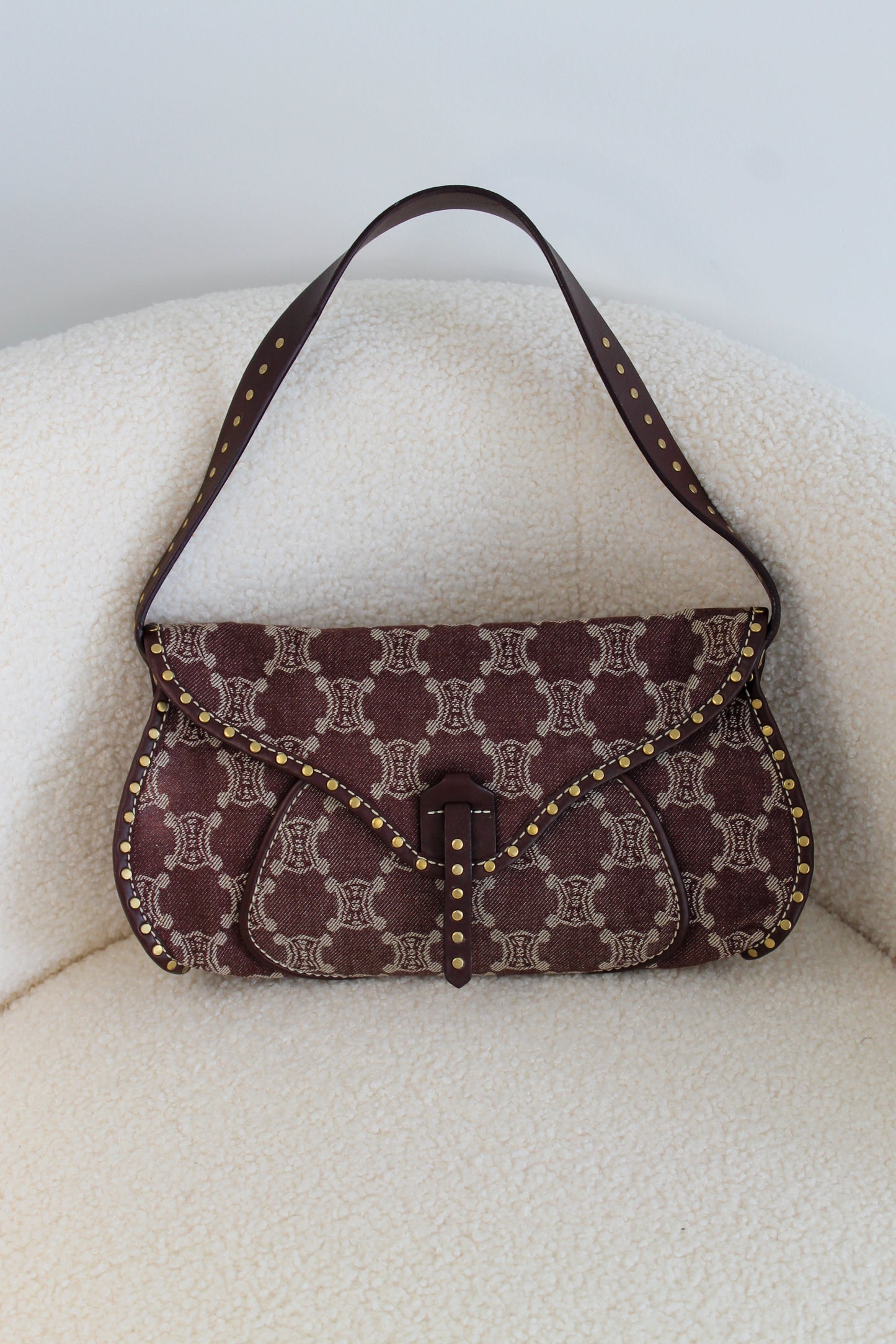 Celine Triomphe Denim Shoulder Bag