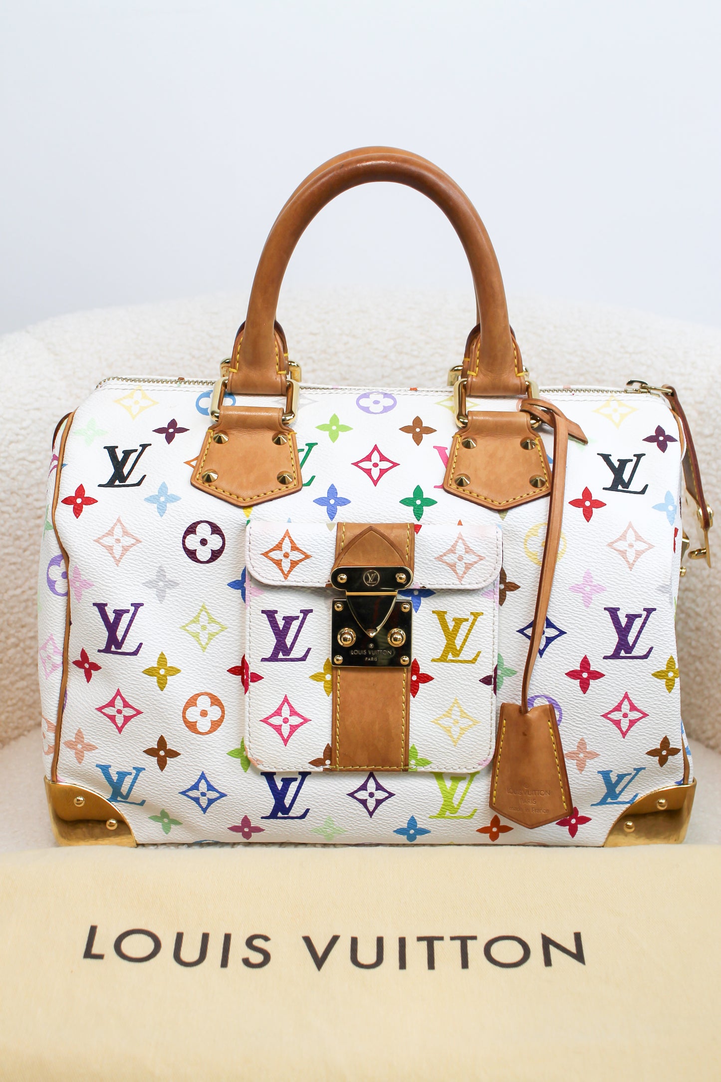 Louis Vuitton x Takashi Murakami Blanc Multicolor Speedy 30