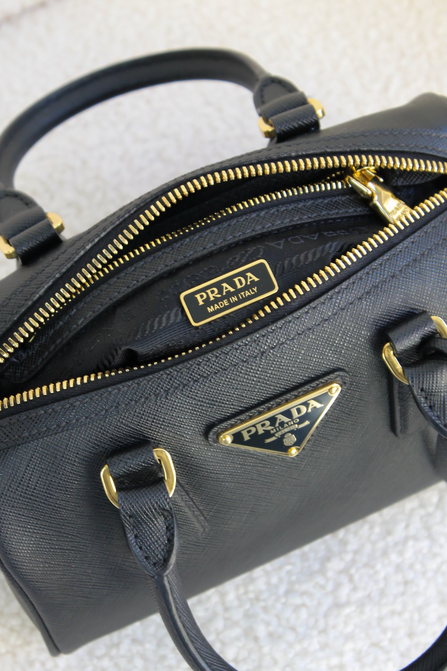 Prada Saffiano Leather Top Handle Bag