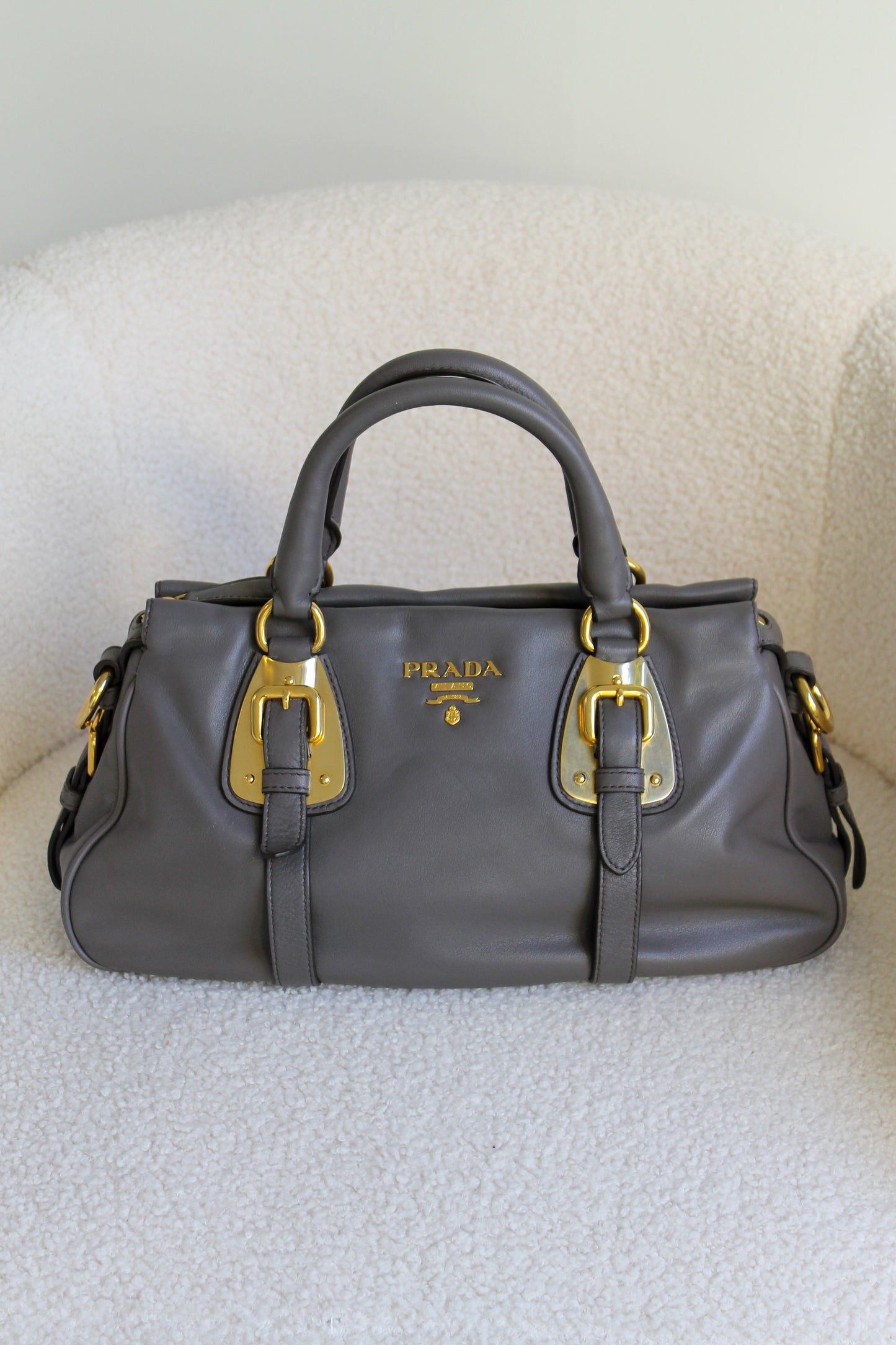 Prada Buckled Bauletto Bag