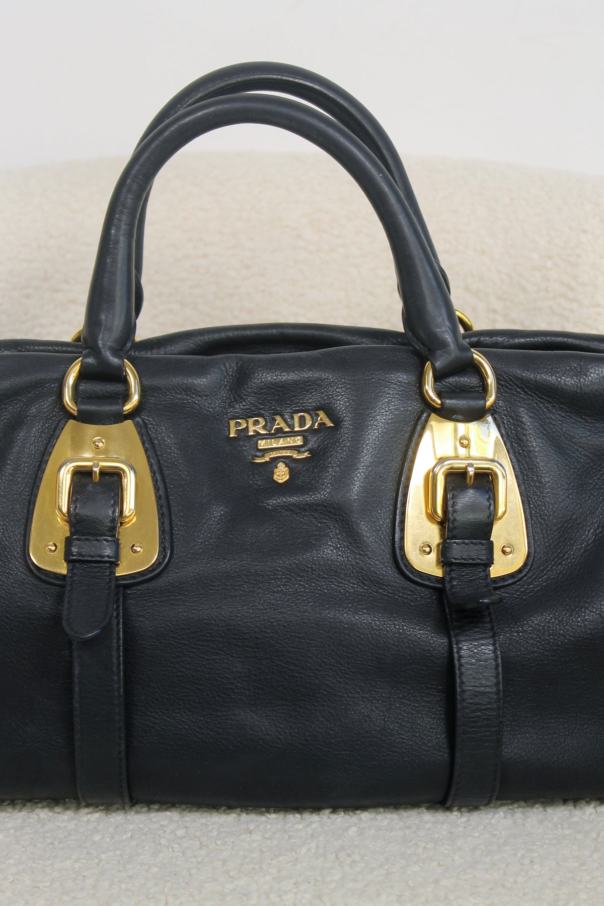 Prada Buckled Bauletto Bag