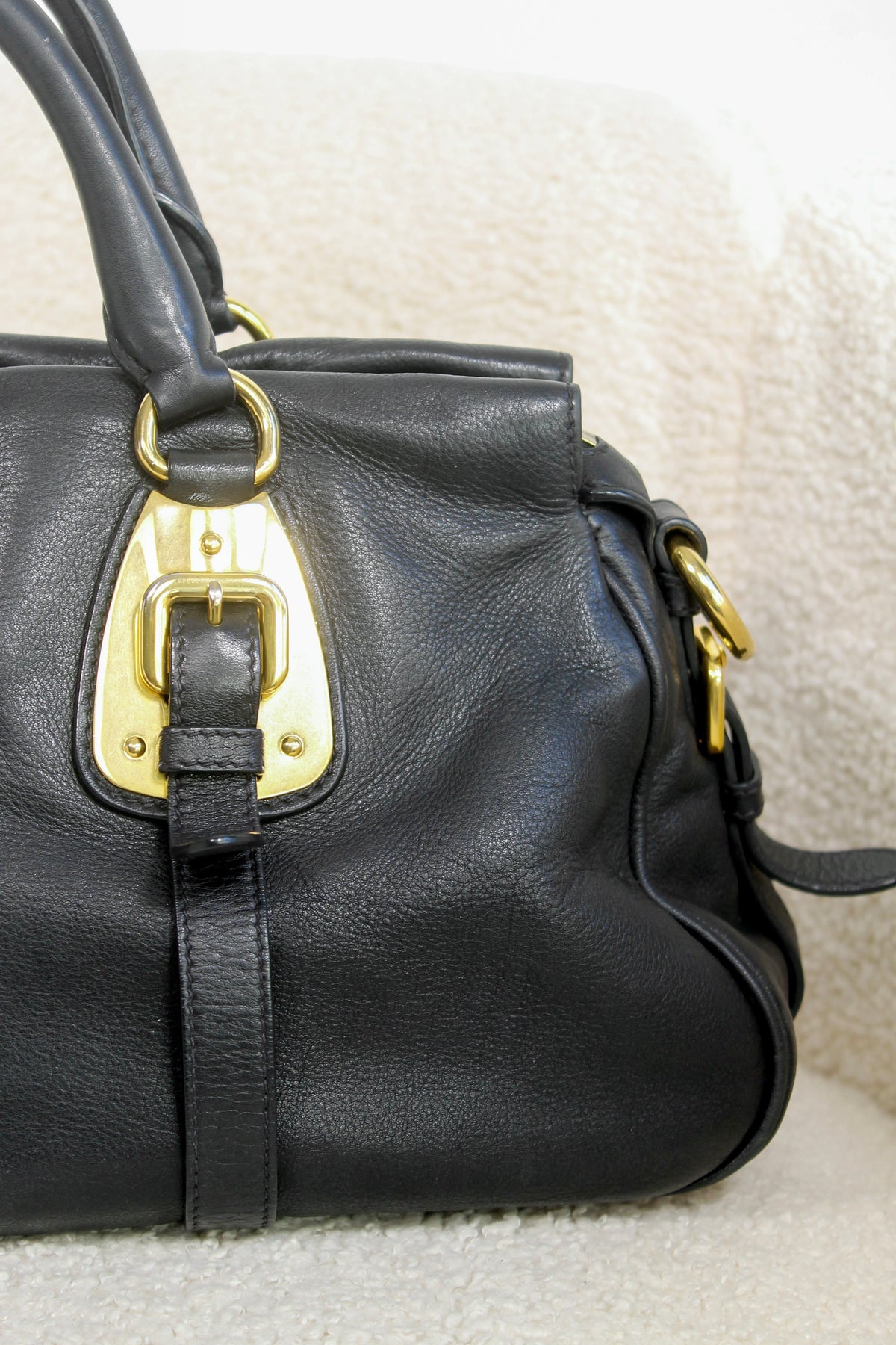 Prada Buckled Bauletto Bag