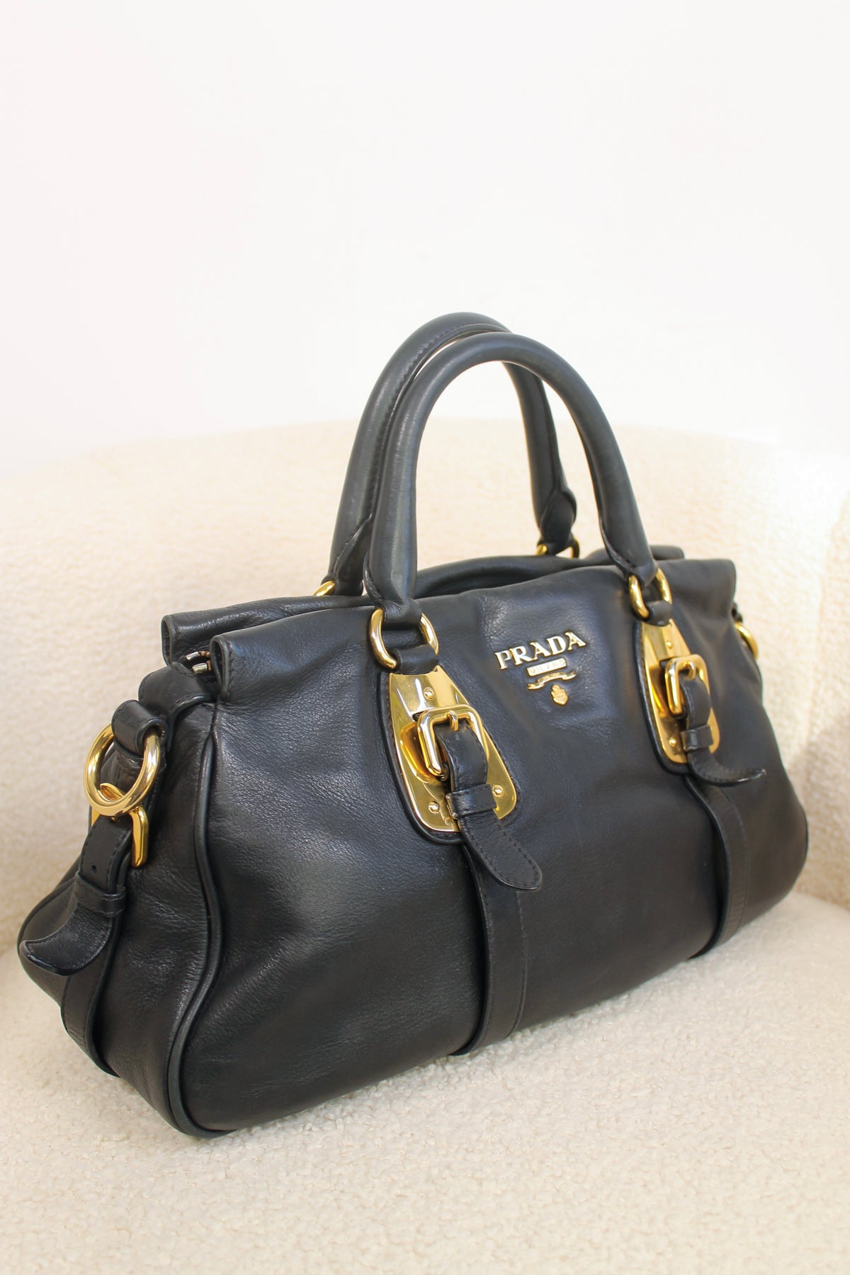 Prada Buckled Bauletto Bag