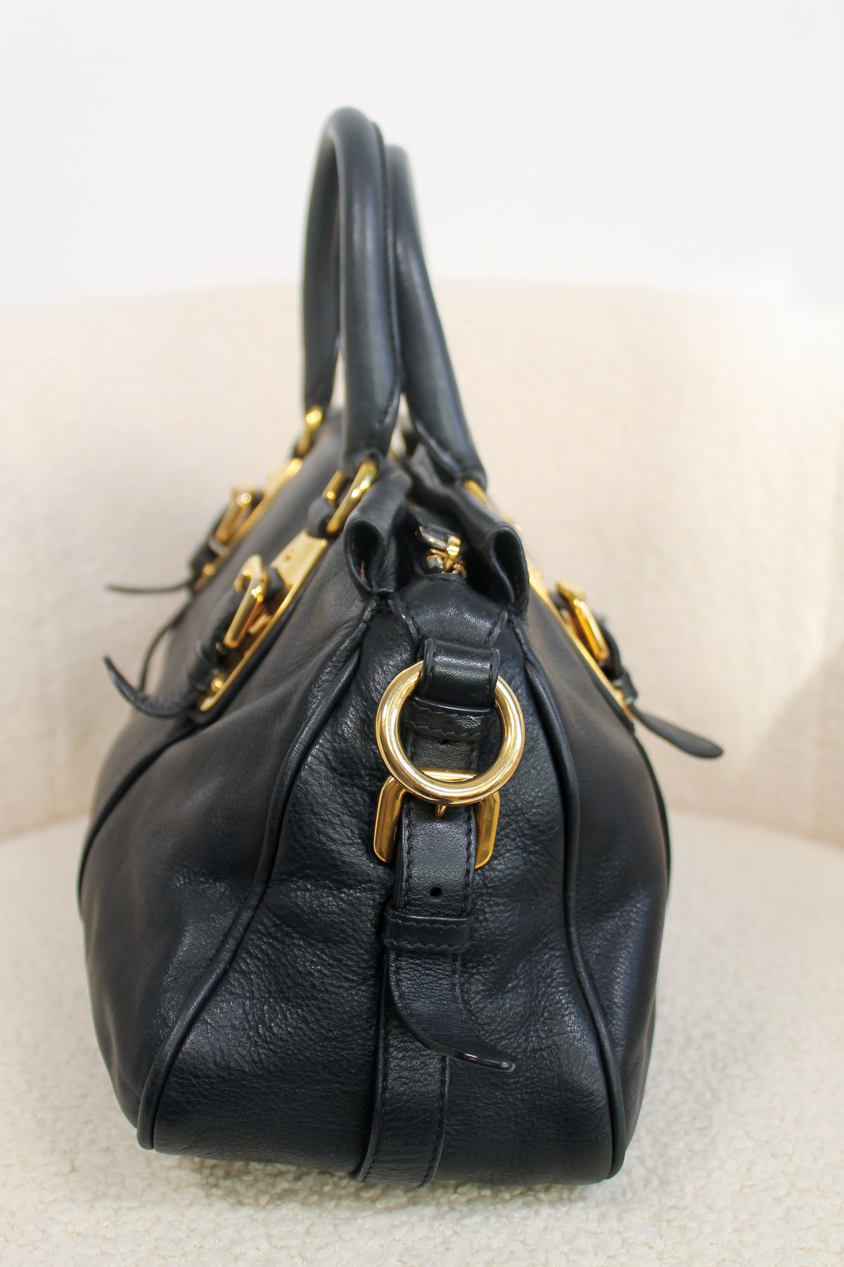 Prada Buckled Bauletto Bag